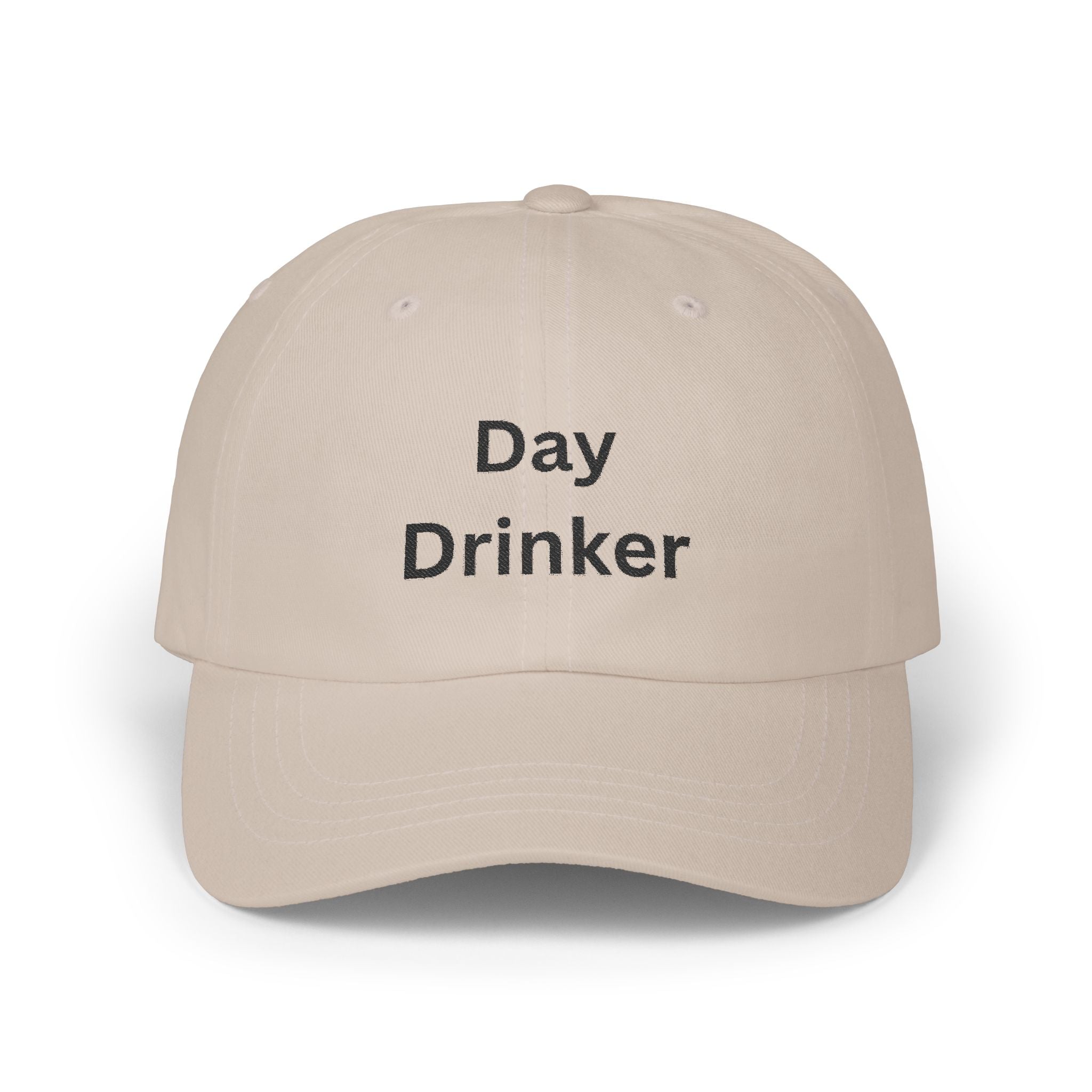White Dad Cap with 'Day Drinker' | Casual Hat for Dads, Summer Fun, Gifts for Father's Day, Relaxed Style