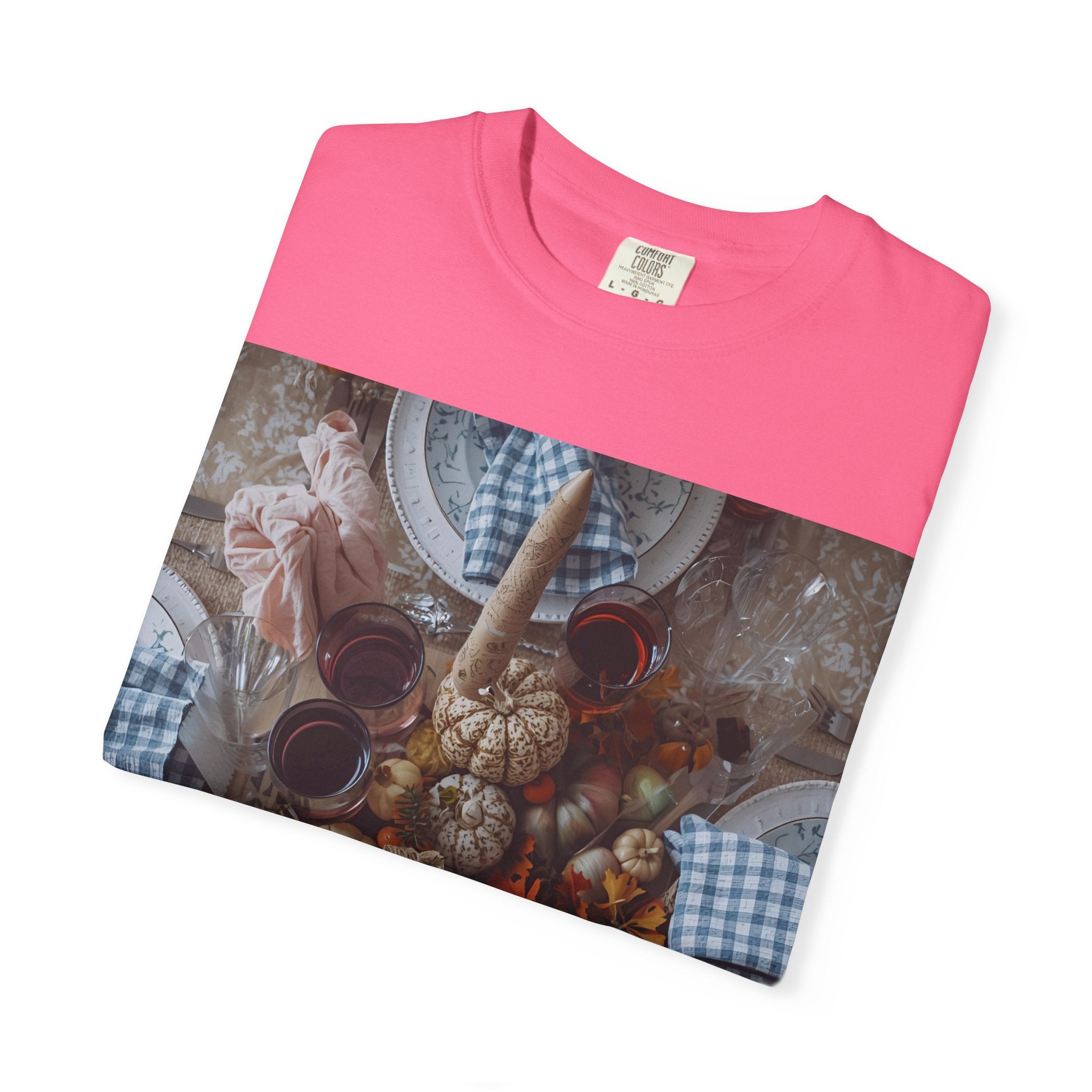 Rustic Gatherings Feast Unisex T-Shirt | Cozy Fall Apparel, Thanksgiving Casual Wear, Gift for Food Lovers, Unique Kitchen Decor, Autumn Gathering Tee