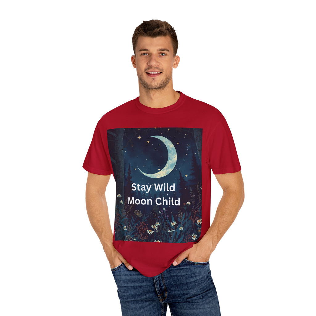 Unisex Stay Wild Moon Child T-Shirt, Stay Wild Graphic Tee, Boho Style Shirt, Gift for Nature Lovers, Vintage Vibe Apparel