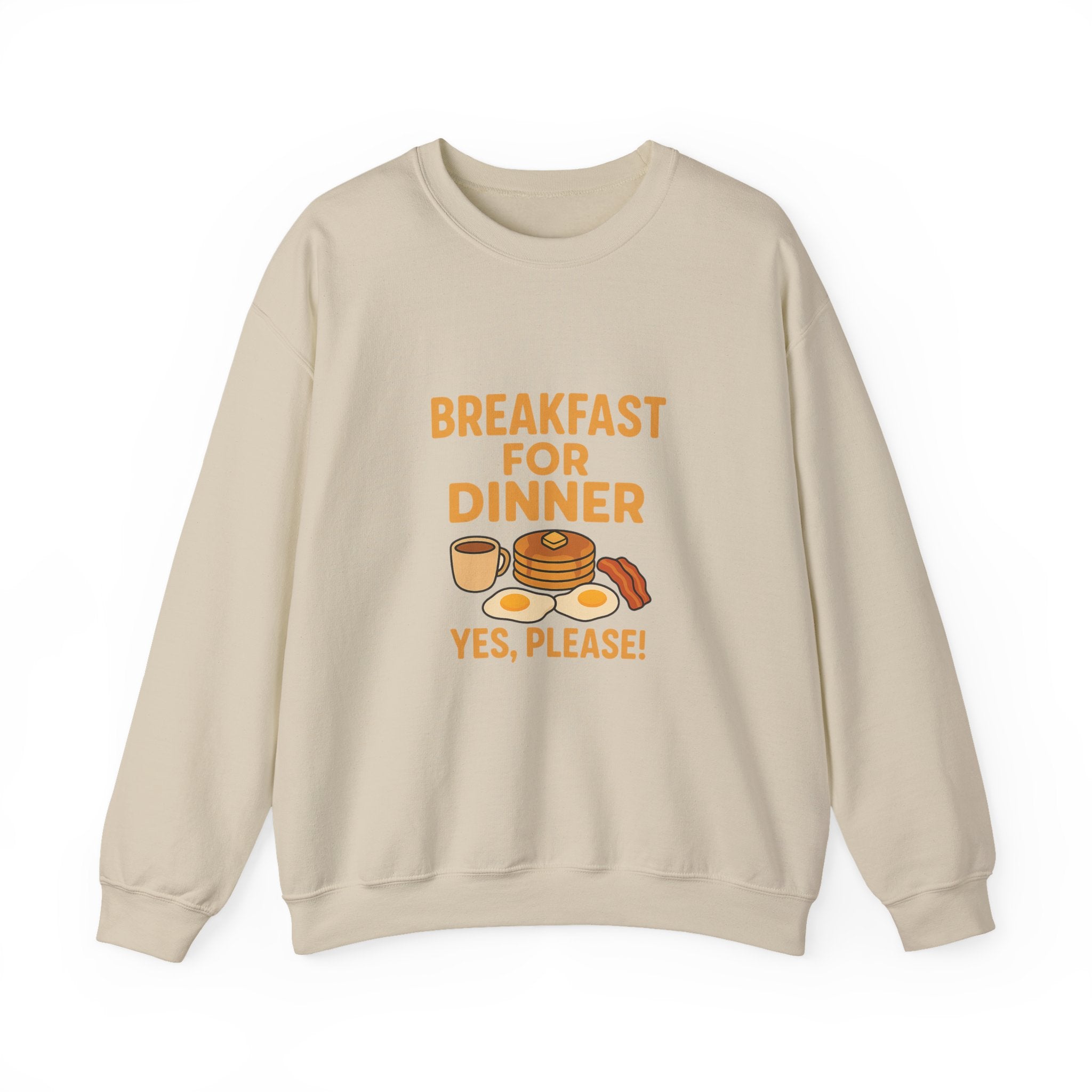 Breakfast for Dinner Sweatshirt, Cozy Crewneck for Food Lovers, Cute Gift for Brunch Enthusiasts, Fun Casual Wear, Ideal for Foodie Gifts