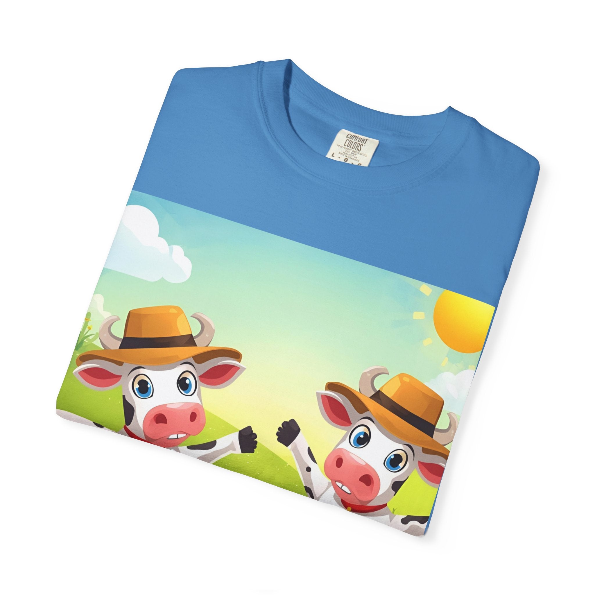 Cute Cow Fun Farm Unisex Garment-Dyed T-shirt