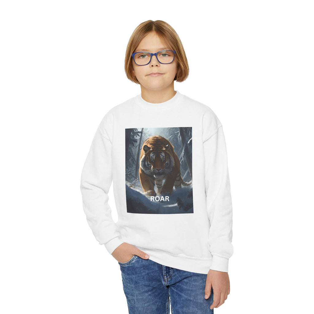 Tiger Roar Snow Youth Crewneck Sweatshirt