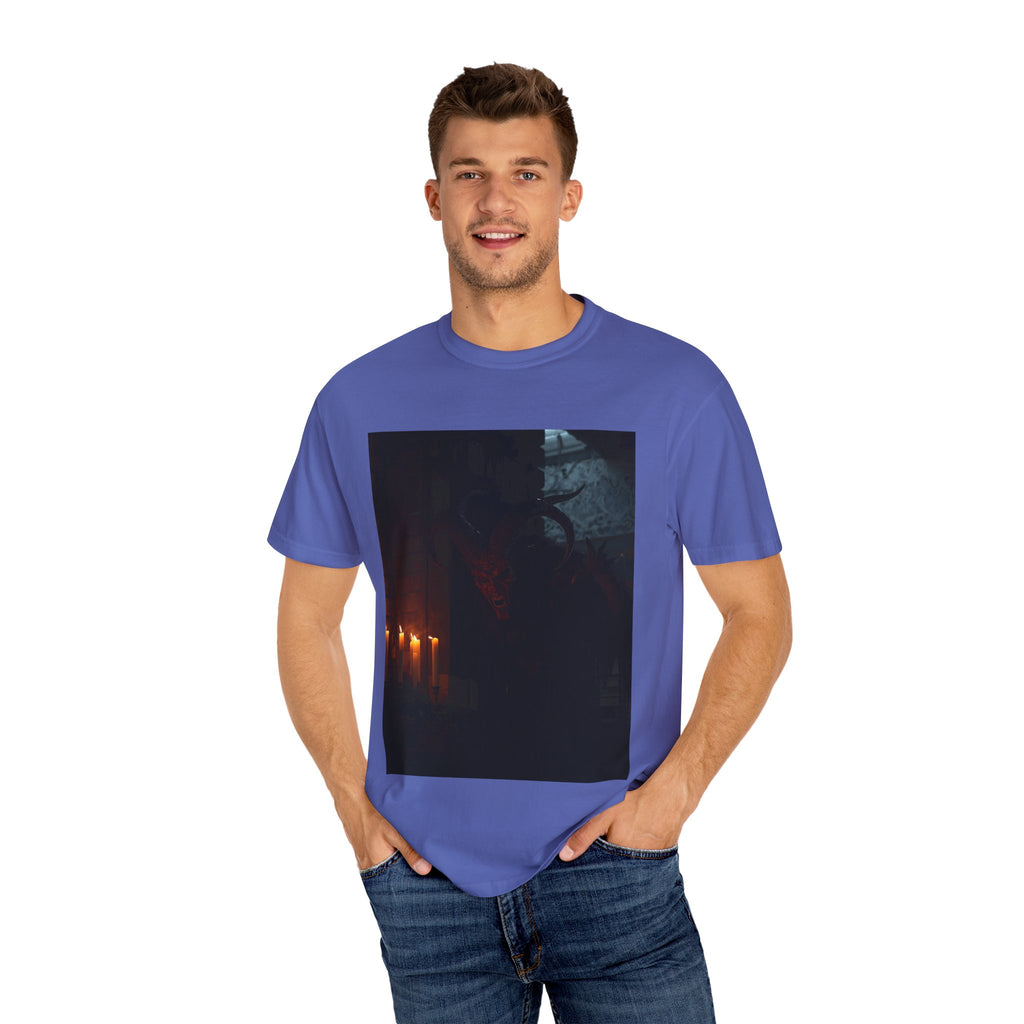 Spooky Halloween Pumpkin Shadow Unisex Garment-Dyed T-shirt