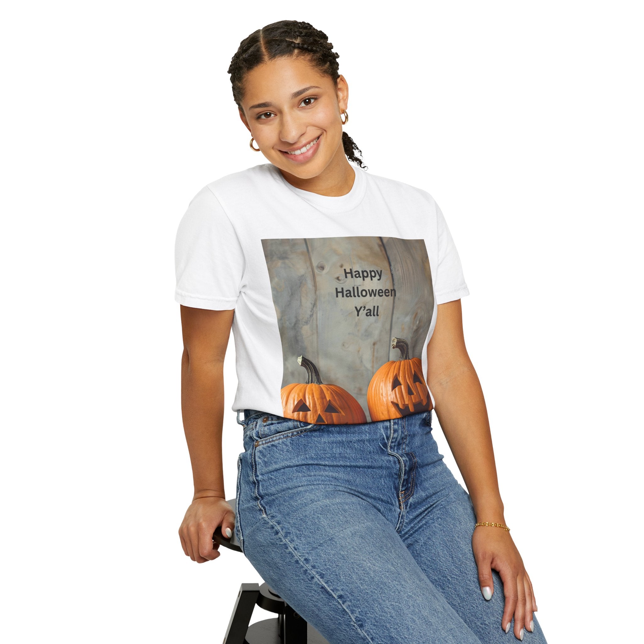 Happy Halloween Unisex T-Shirt, Spooky Fall Tee, Pumpkin Graphic Shirt, Halloween Costume Top, Fall Celebration Wear