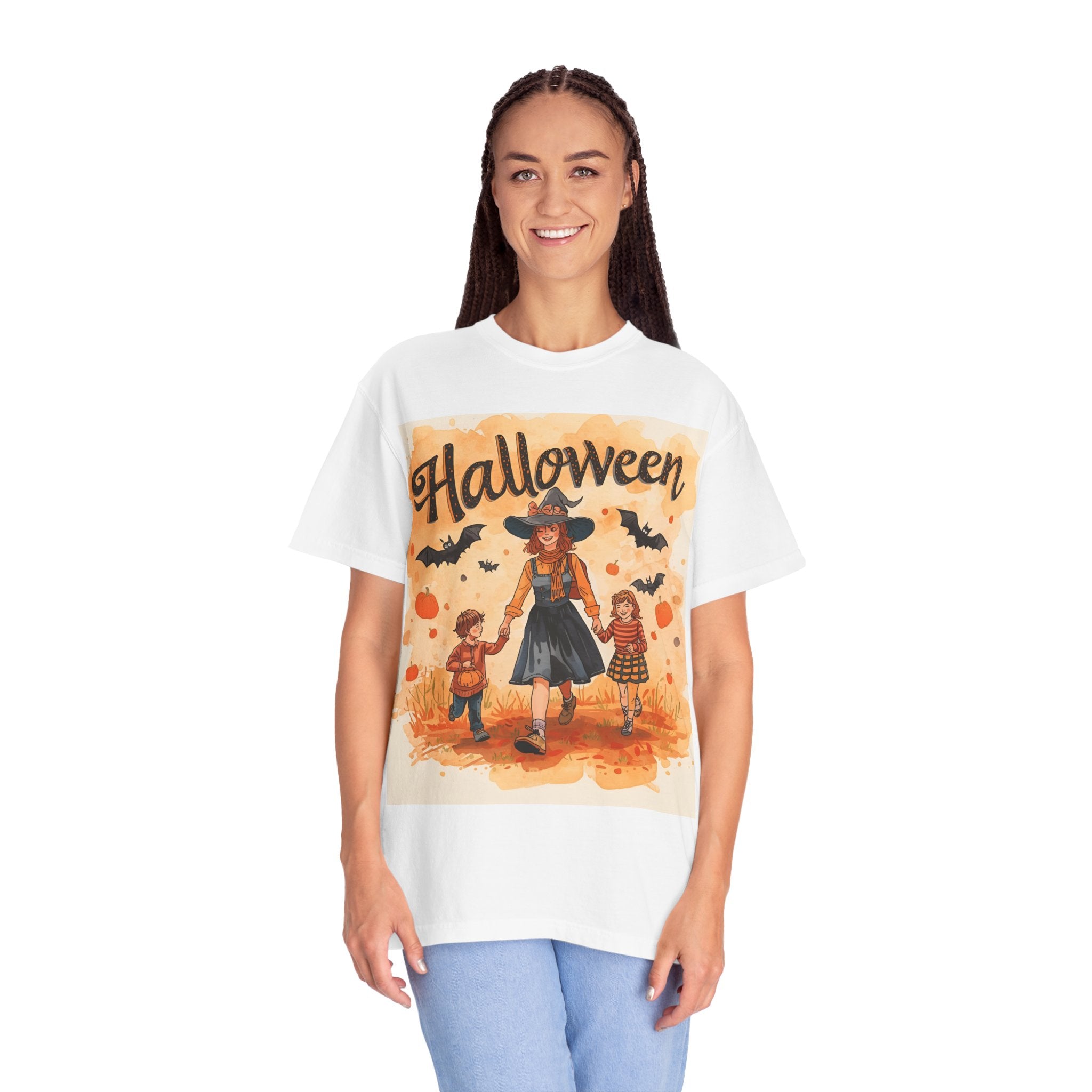 Halloween Themed Mom And Children Family T-shirt, Vintage Style, Unisex, Fall Apparel, Halloween Costume, Pumpkin Decoration, Spooky Season