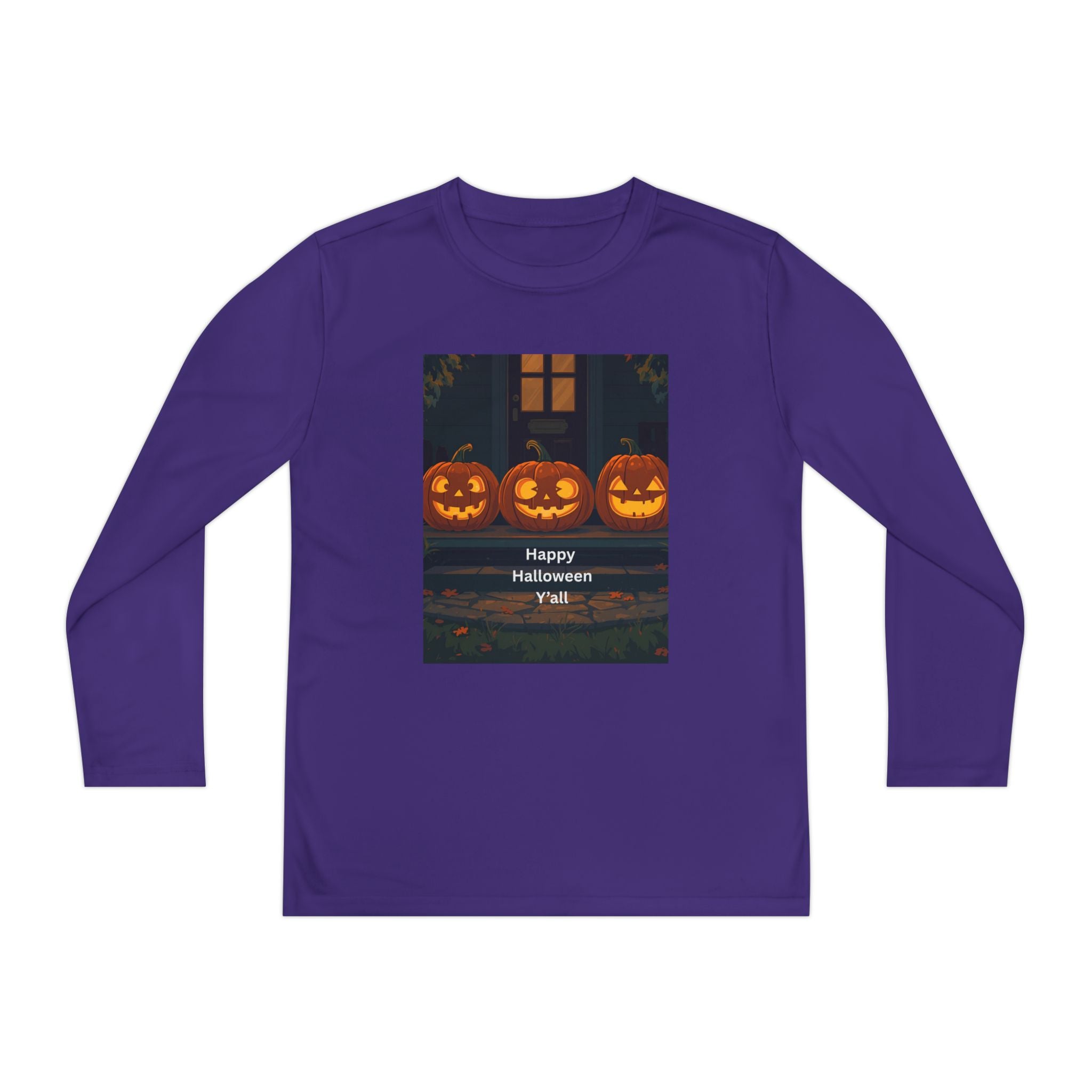 Halloween Pumpkin Youth Long Sleeve Competitor Tee