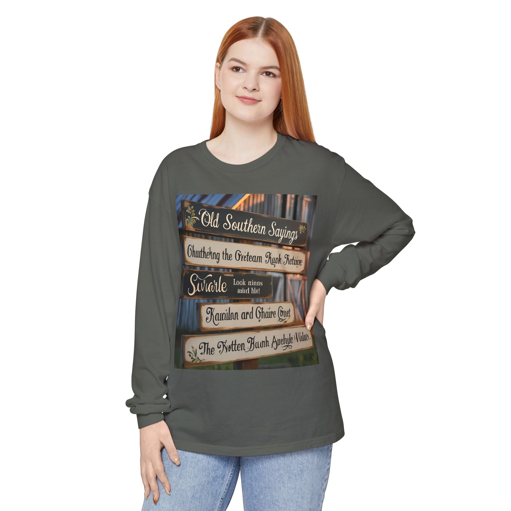 Old Southern Saying Crossings Long Sleeve Tee, Casual Wear, Gift for Southerners, Rustic Style Shirt, Unique Southern Culture Apparel