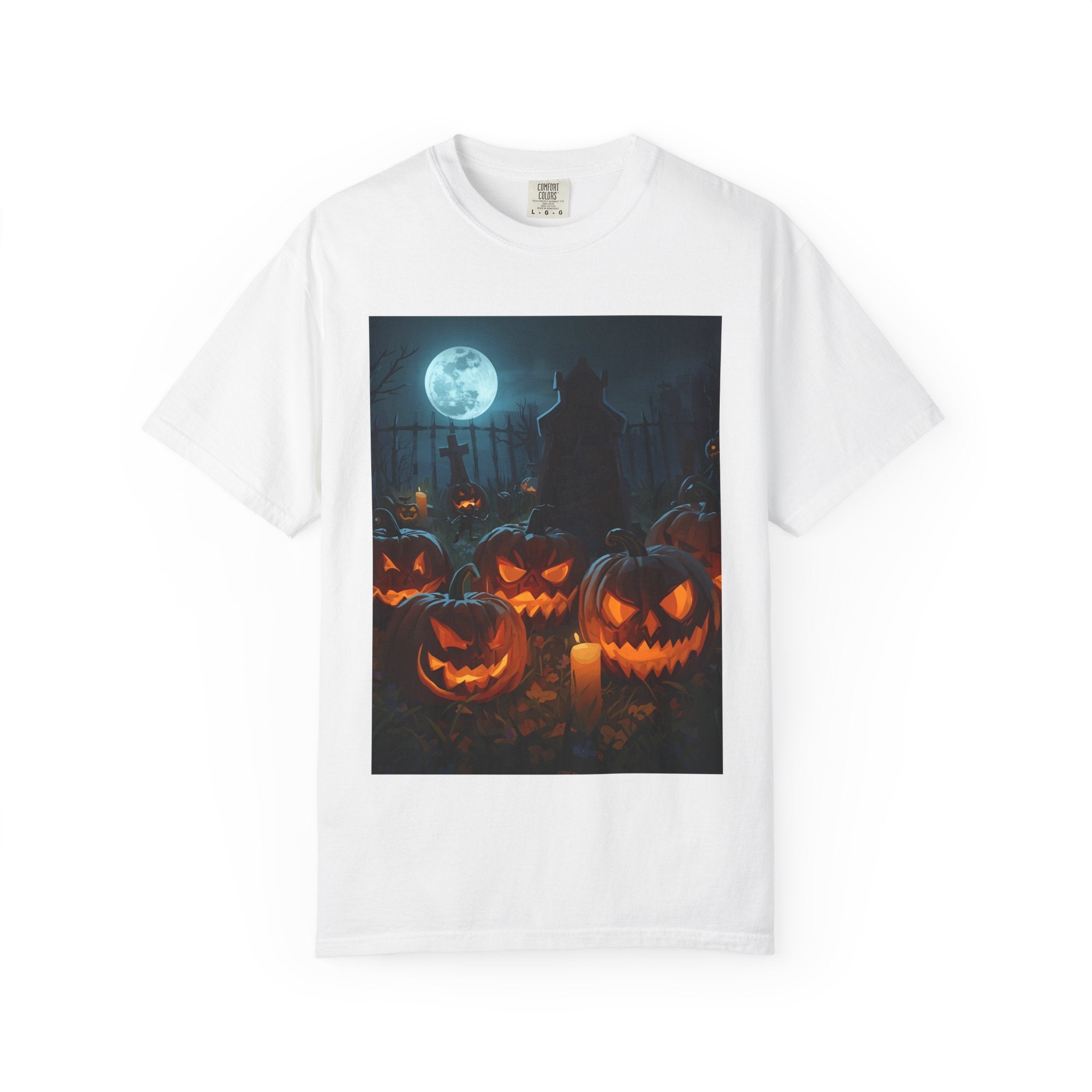 Scary Halloween Pumpkin Unisex Garment-Dyed T-shirt
