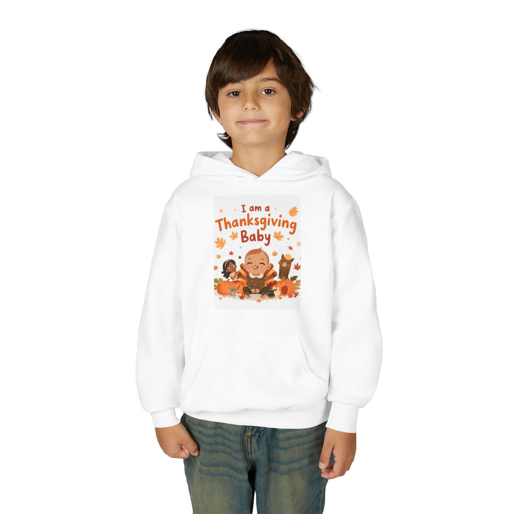 I'm A Thanksgiving Baby Youth Heavy Blend Hooded Sweatshirt