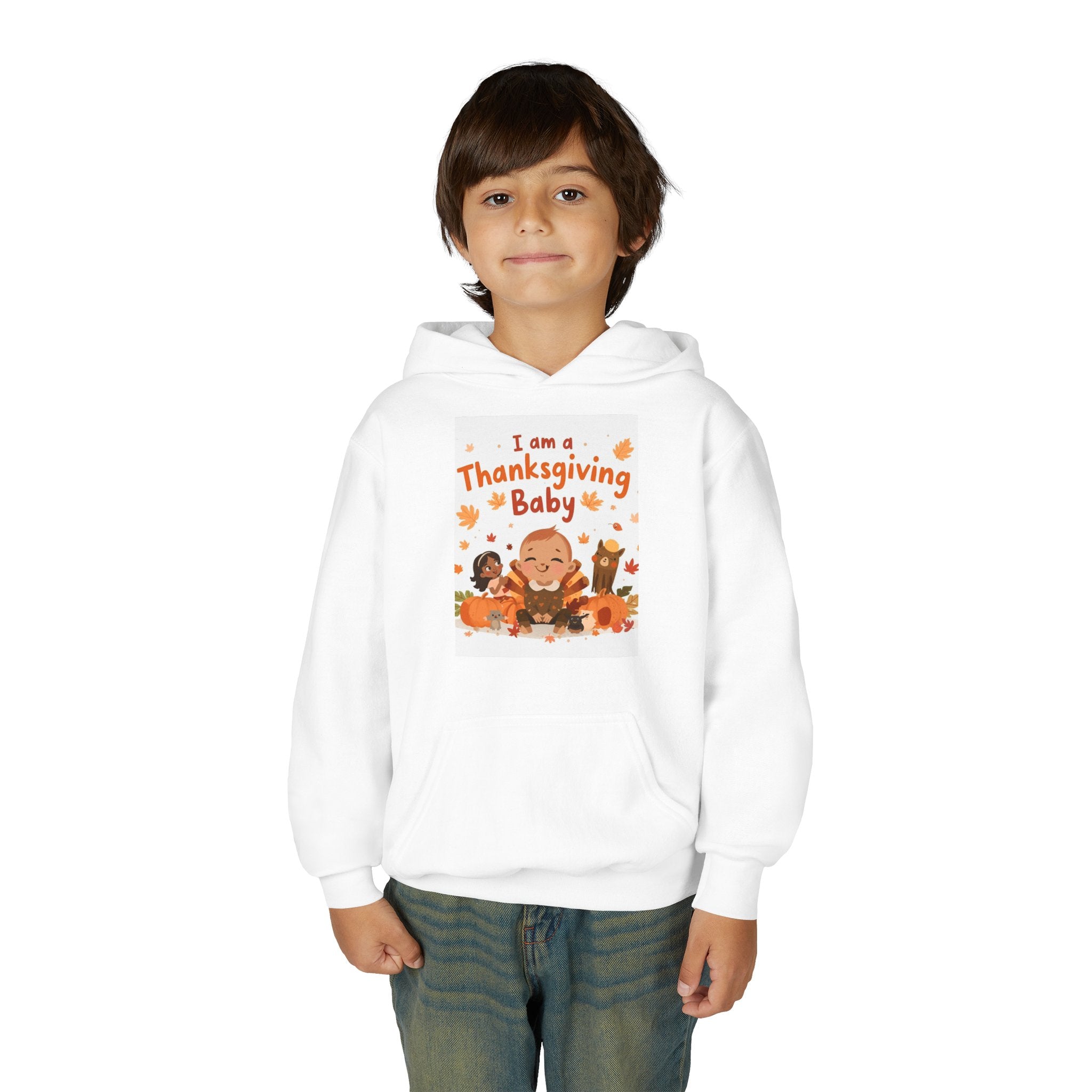 I'm A Thanksgiving Baby Youth Heavy Blend Hooded Sweatshirt