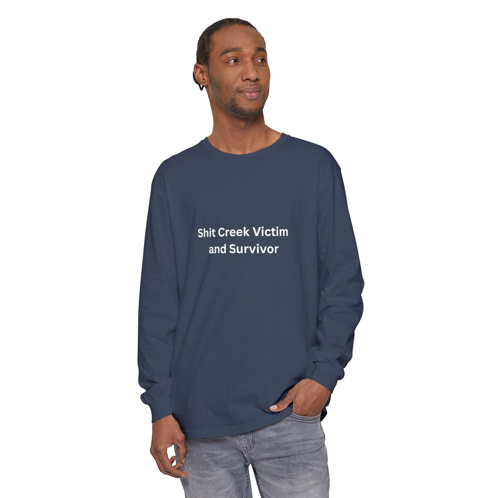 Shit Creek Survivor Long Sleeve T-Shirt, Funny Gift, Casual Wear, Humor Shirt, Birthday Gift, Unisex Apparel