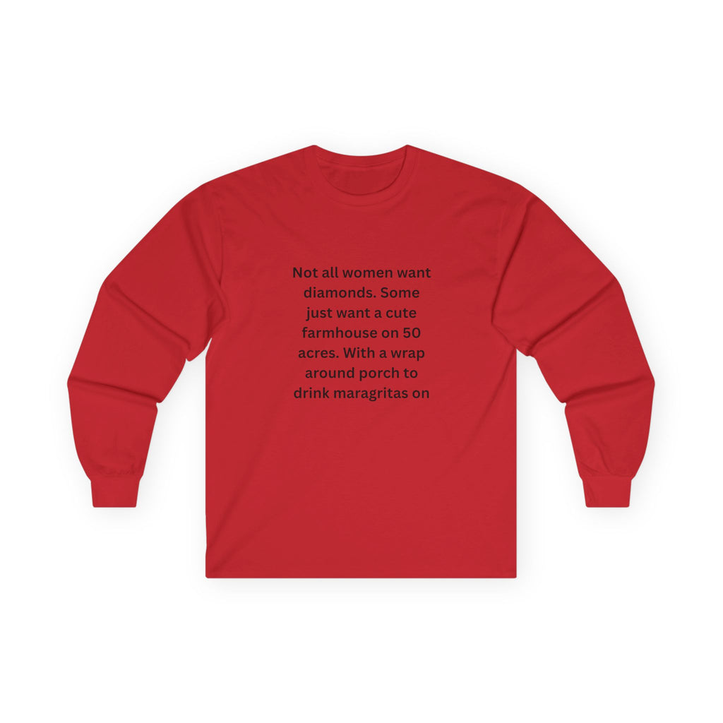 Farmhouse Dreams Long Sleeve Tee - Cute Gift for Women, Relaxed Fit Shirt, Cozy Casual Wear, Farm Life Inspiration, Gift for Her
