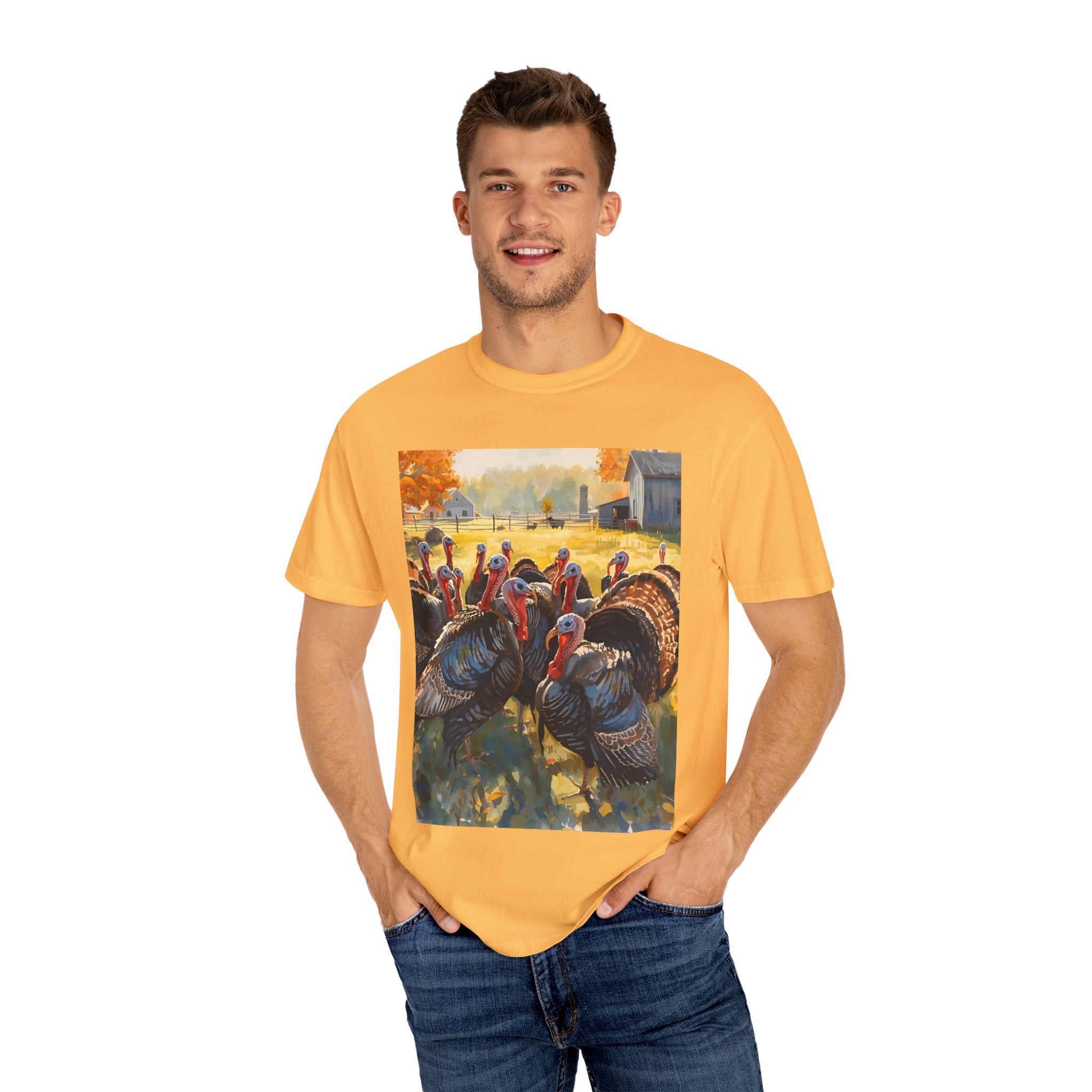 Thanksgiving Turkey T-Shirt, Unisex Holiday Shirt, Fall Apparel, Cozy Gift, Autumn Fashion