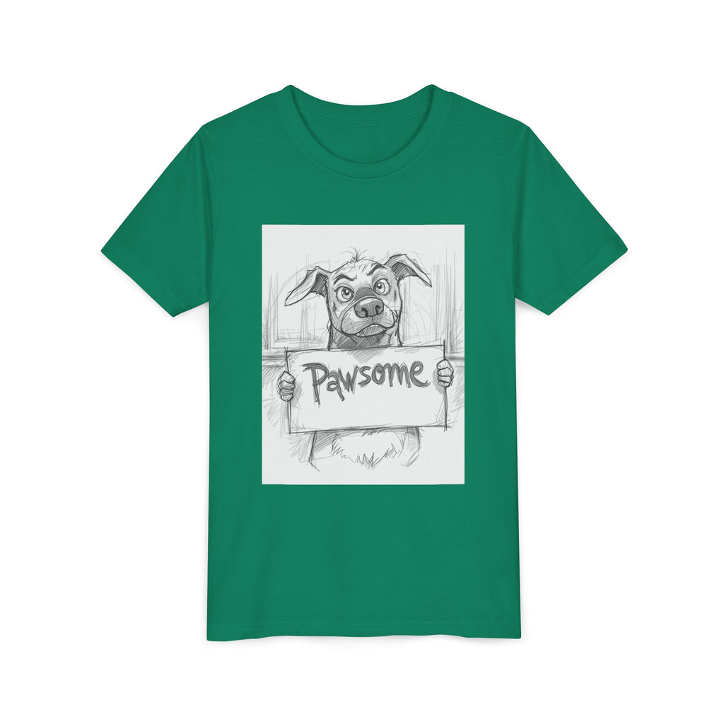 Pawsome Youth Tee - Adorable Dog Design, Gift for Animal Lovers, Birthday, Back to School, Fun Pet Shirt, Kids' Fashion