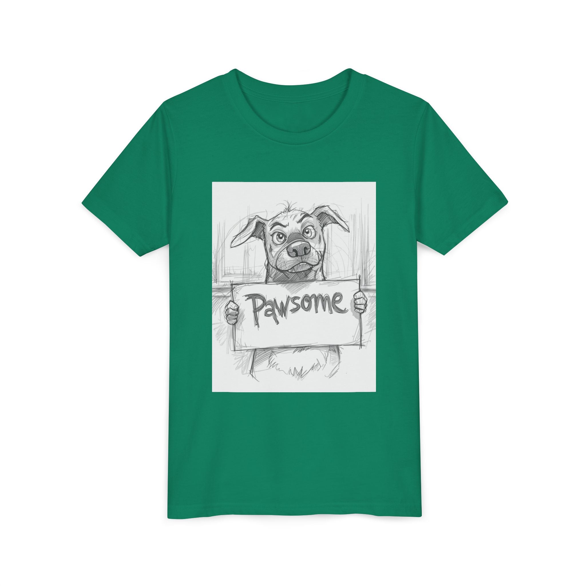 Pawsome Youth Tee - Adorable Dog Design, Gift for Animal Lovers, Birthday, Back to School, Fun Pet Shirt, Kids' Fashion