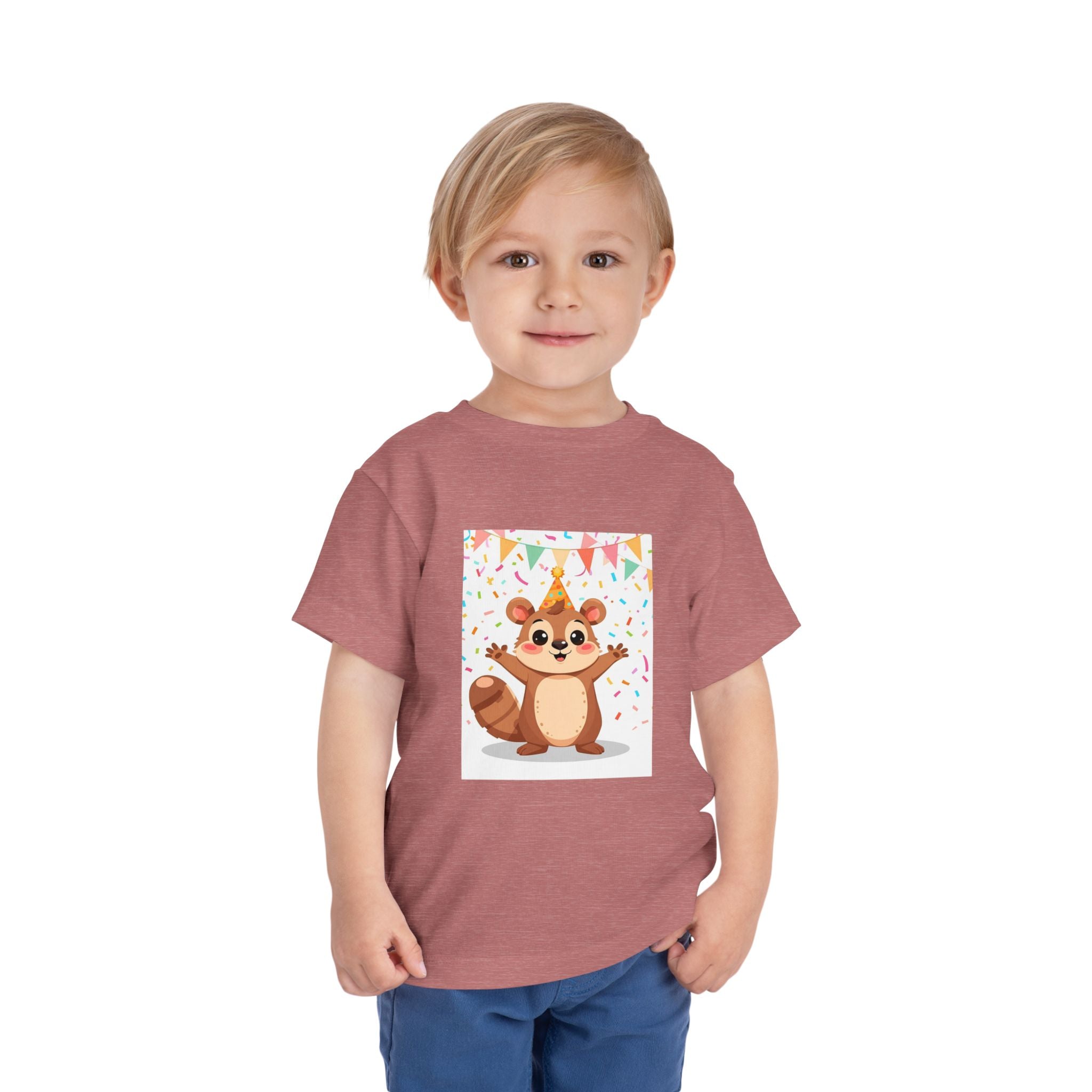 Party Animal With Squirl Toddler Short Sleeve Tee