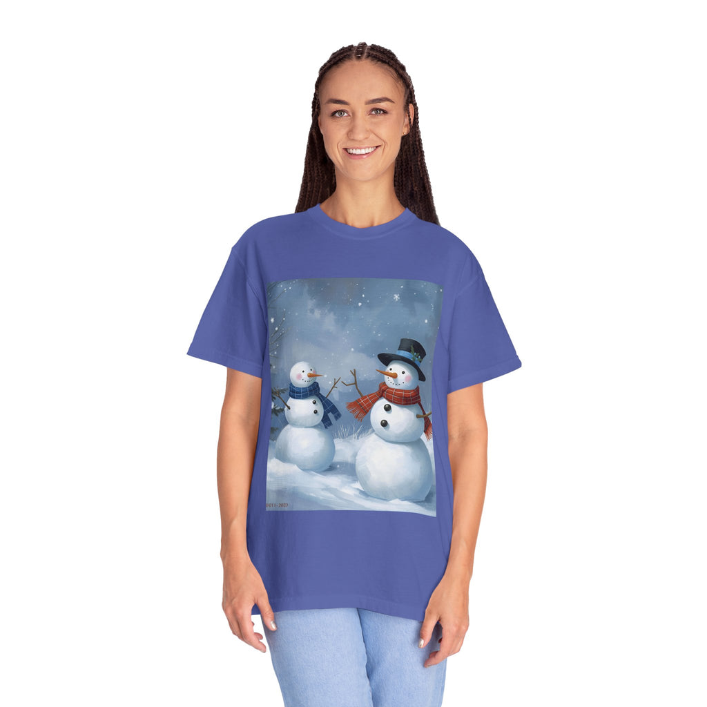 Christmas Snowman Family T-Shirt, Unisex Graphic Tee, Holiday Gift, Winter Apparel, Cozy Casual Wear, Christmas T-Shirt