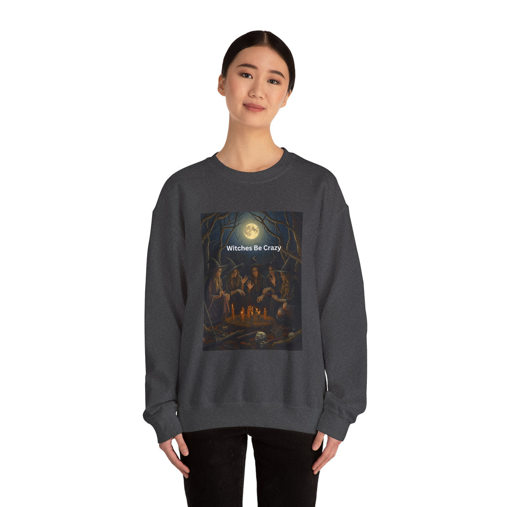 Spooky Halloween Witches Be Crazy Crewneck Sweatshirt, Cozy Halloween Apparel, Unisex Fall Fashion, Witchy Gifts, Casual Everyday Wear