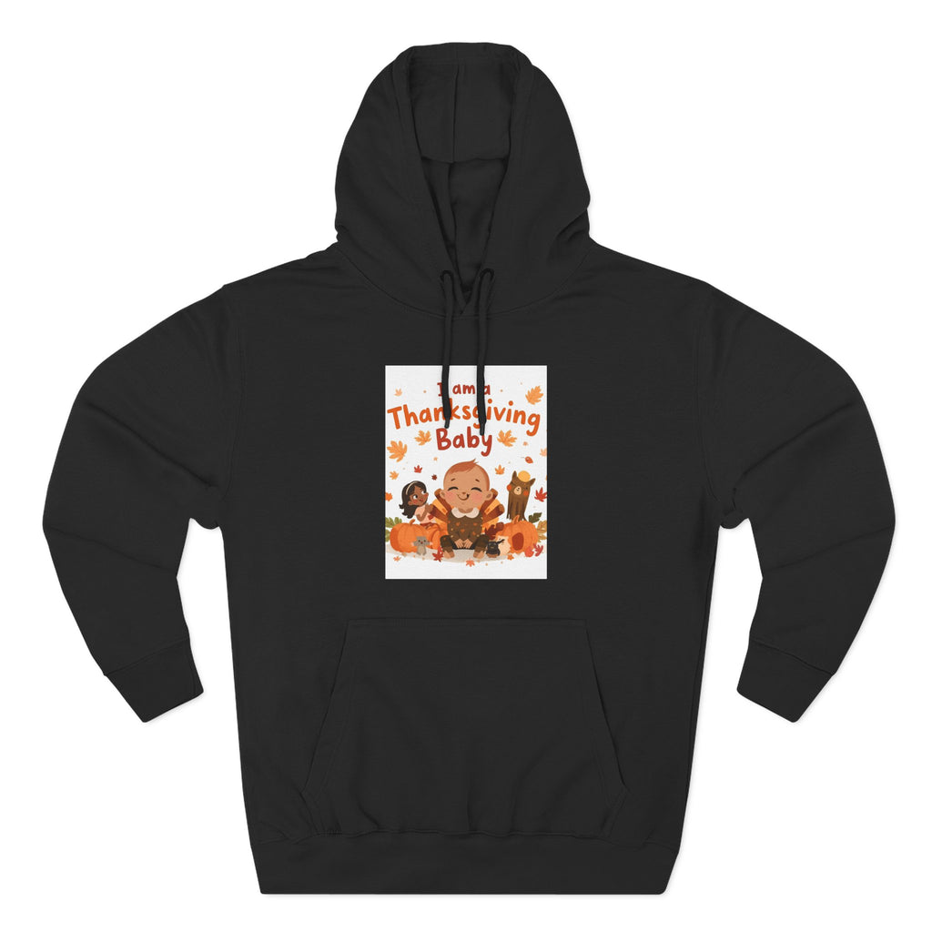 I Am A Thanksgiving Baby Three-Panel Fleece Hoodie
