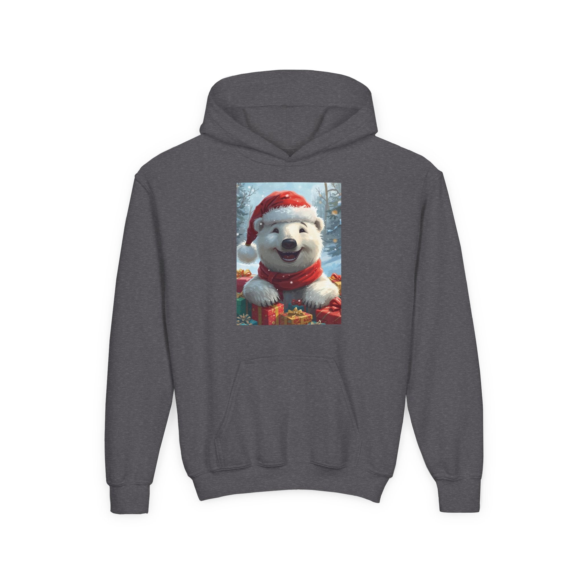 Christmas Bear Youth Heavy Blend Hooded Sweatshirt