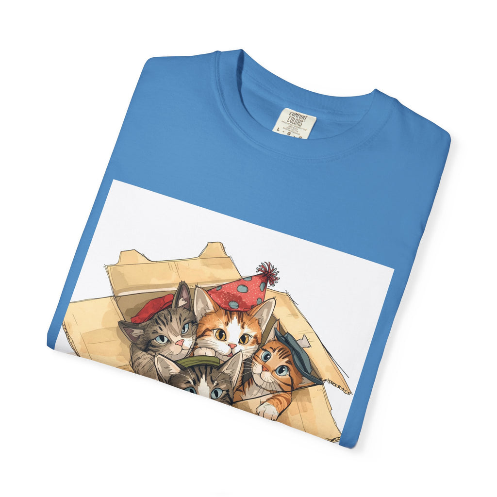 Cute Kittens In Box Unisex Garment-Dyed T-shirt
