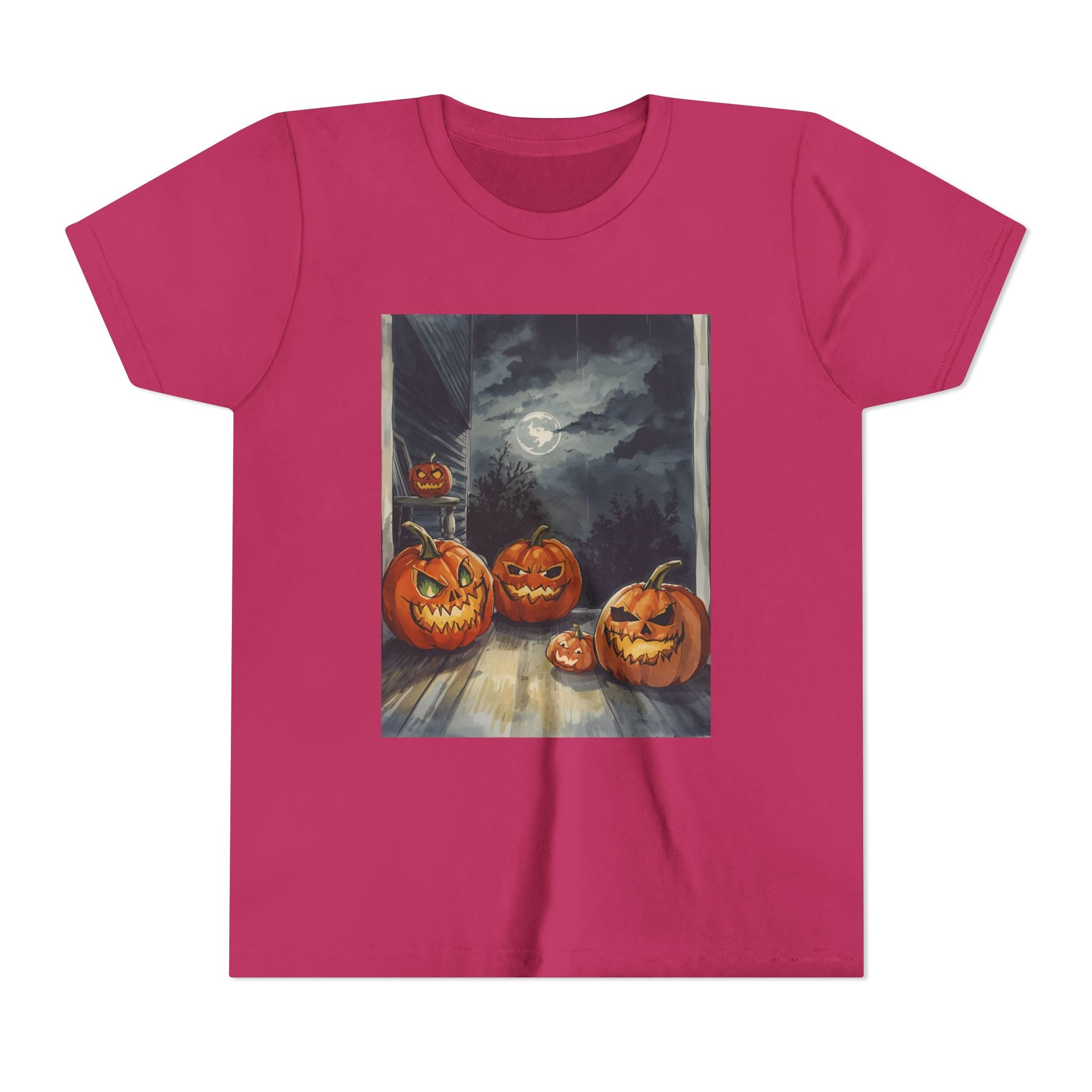Halloween Pumpkin Scary Youth Short Sleeve Tee