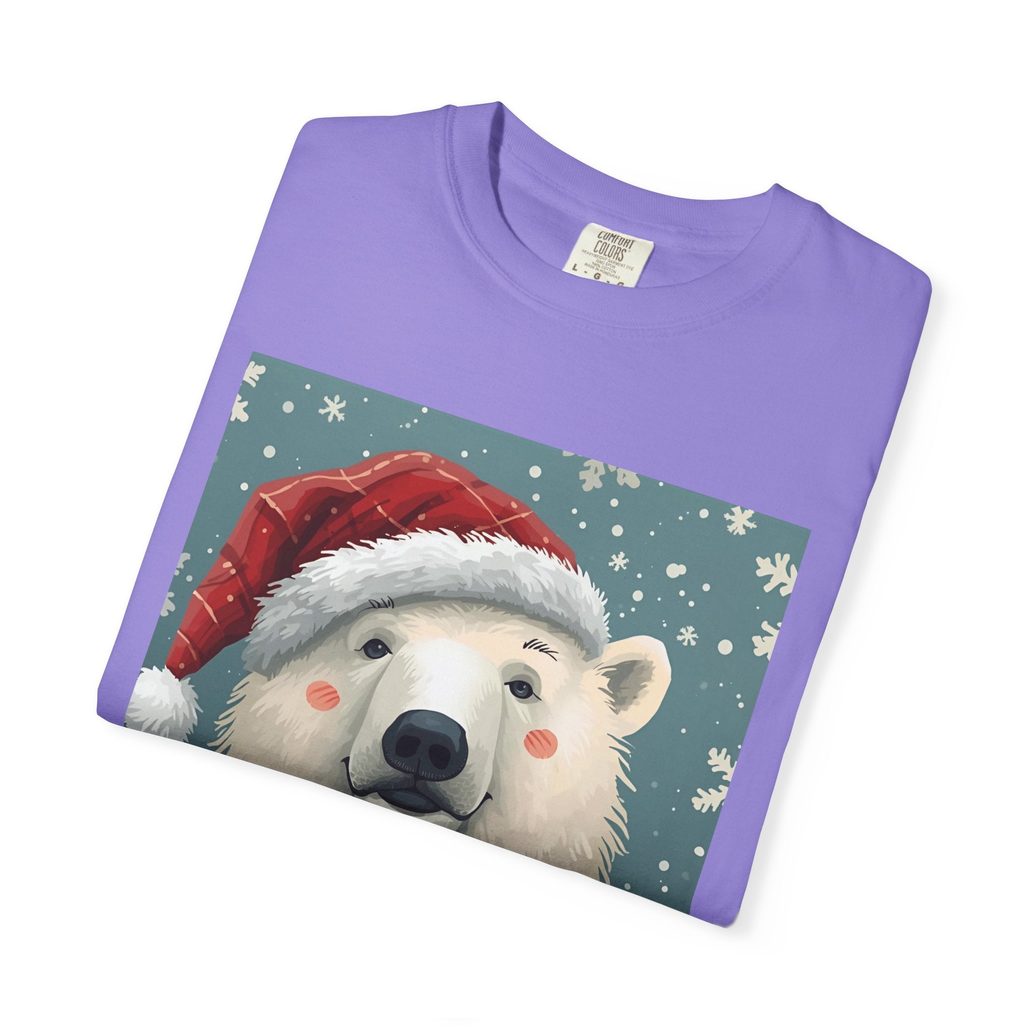 Festive Polar Bear T-Shirt, Christmas Tee, Winter Apparel, Holiday Shirt, Gift Idea, Unisex Graphic Tee