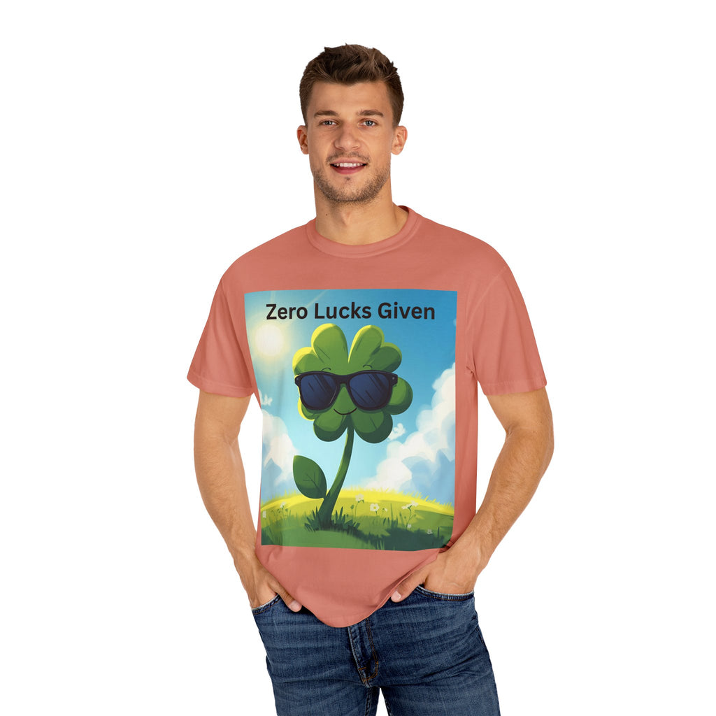 Zero Lucks Given T-Shirt, Funny Unisex Tee, Casual Wear, Gift for St. Patrick's Day, Summer Outfit, Funny Quote Shirt