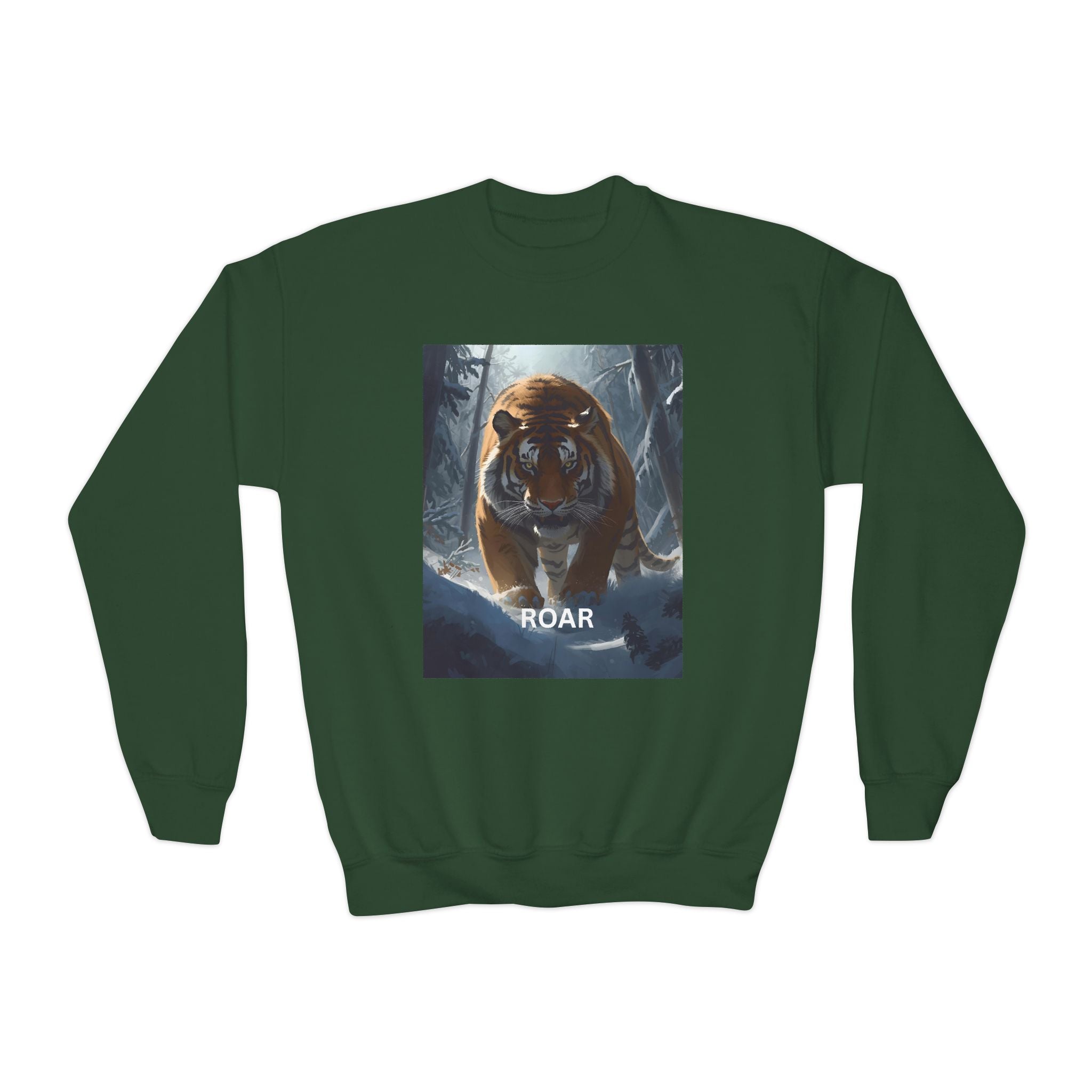 Tiger Roar Snow Youth Crewneck Sweatshirt
