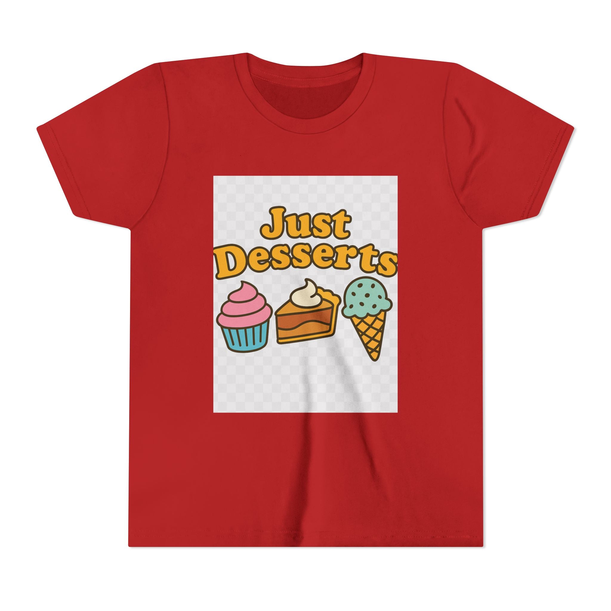Youth Short Sleeve Tee - Just Desserts Ice Cream and Cupcake Graphic T-Shirt