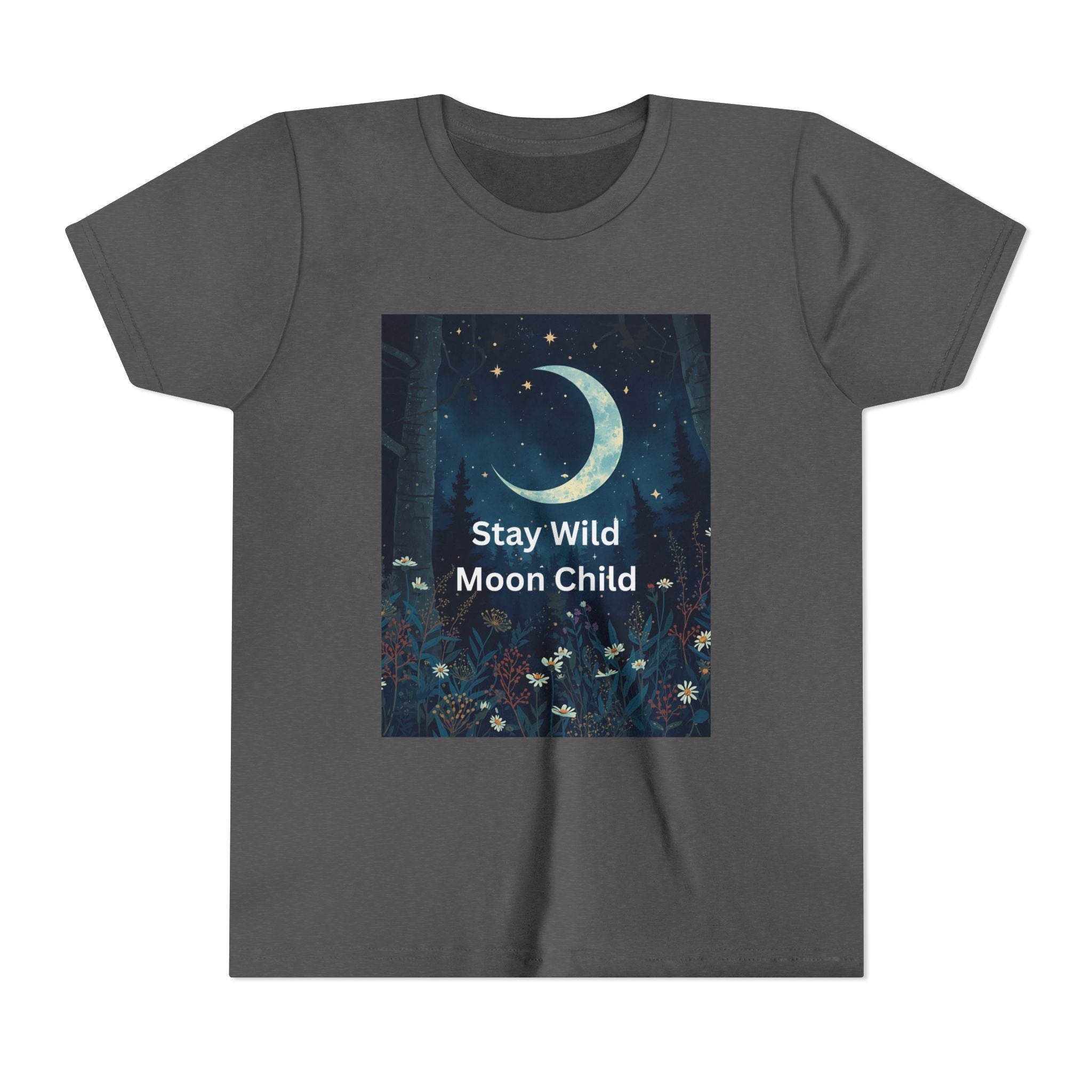Stay Wild Moon Child Youth Tee - Adventure Tee, Nature Inspired Shirt, Cute Kids Clothing, Gift for Young Explorers, Eco-Friendly Tee