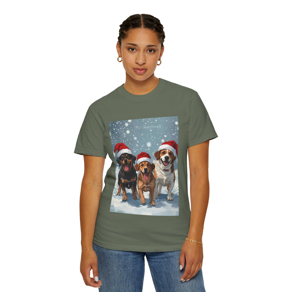 Cute Festive Christmas Dog Lover T-Shirt, Cute Holiday Shirt, Unisex Christmas Apparel, Gift for Pet Owners, Winter Celebration Tee