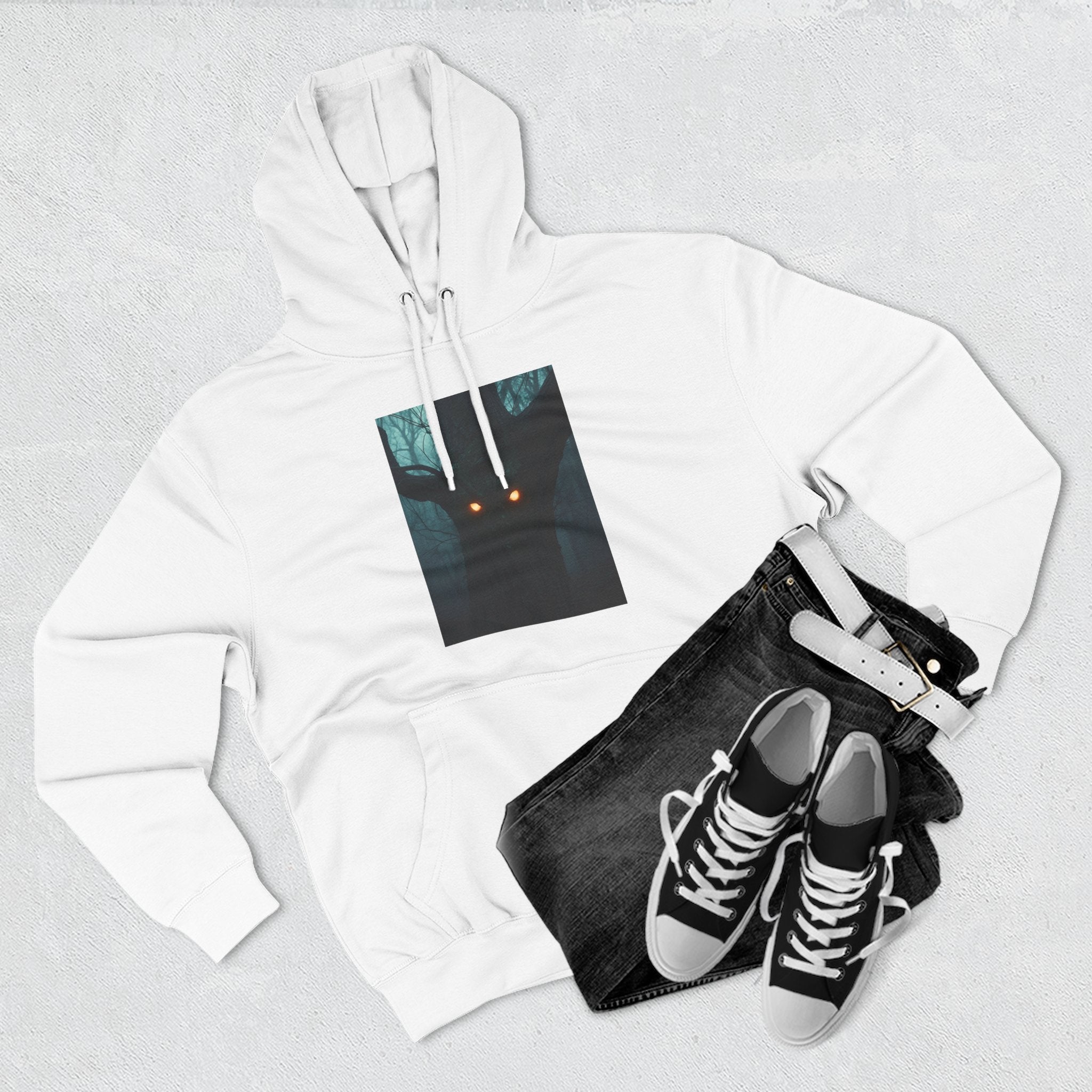 Chilling Nighttime Hoodie, Cozy Fleece Sweatshirt, Outdoor Adventure Attire, Perfect for Bonfire Nights, Gifts for Nature Lovers