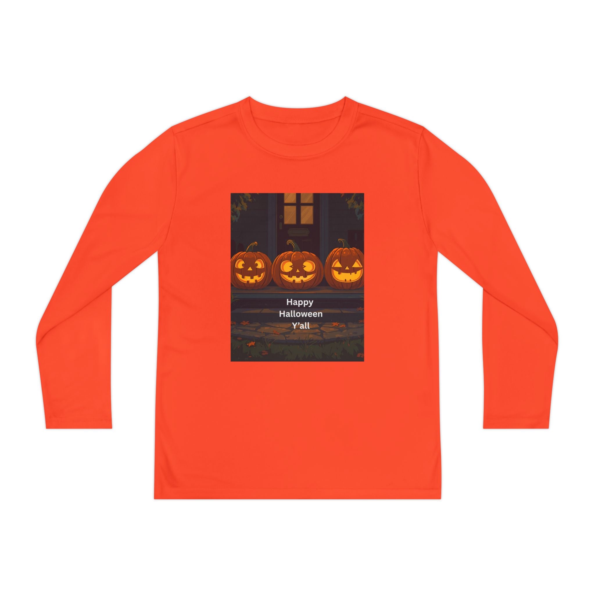 Halloween Pumpkin Youth Long Sleeve Competitor Tee