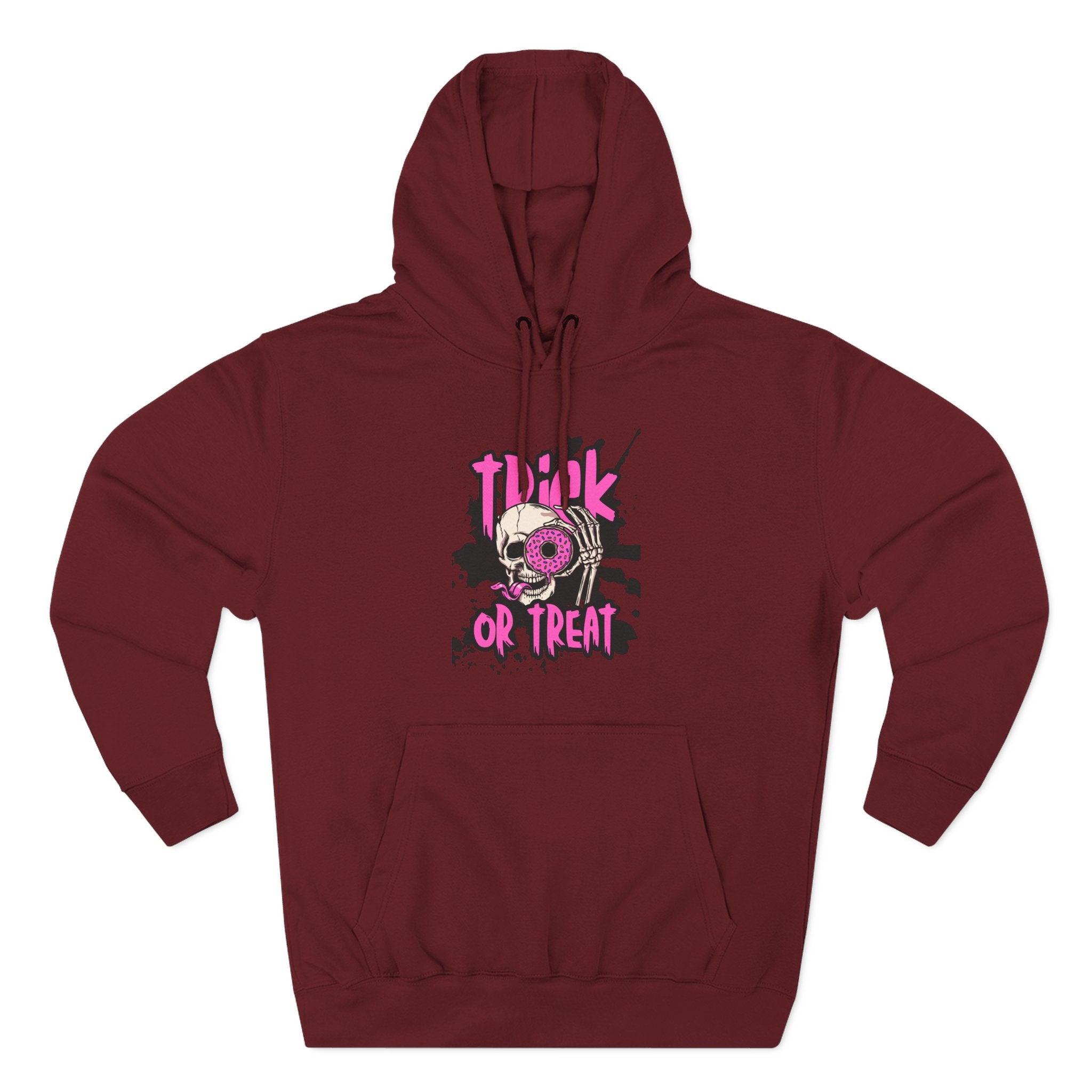 Trick Or Treat Skull Three-Panel Fleece Hoodie