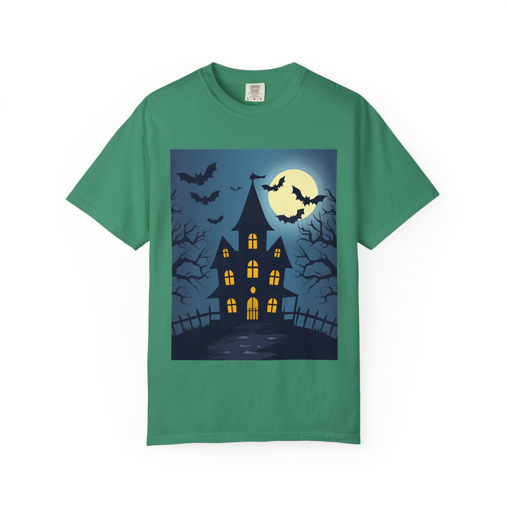 Haunted House T-Shirt, Spooky Halloween Tee, Unisex Shirt, Fall Apparel, Ghostly Graphic Tee, October Celebration Outfit