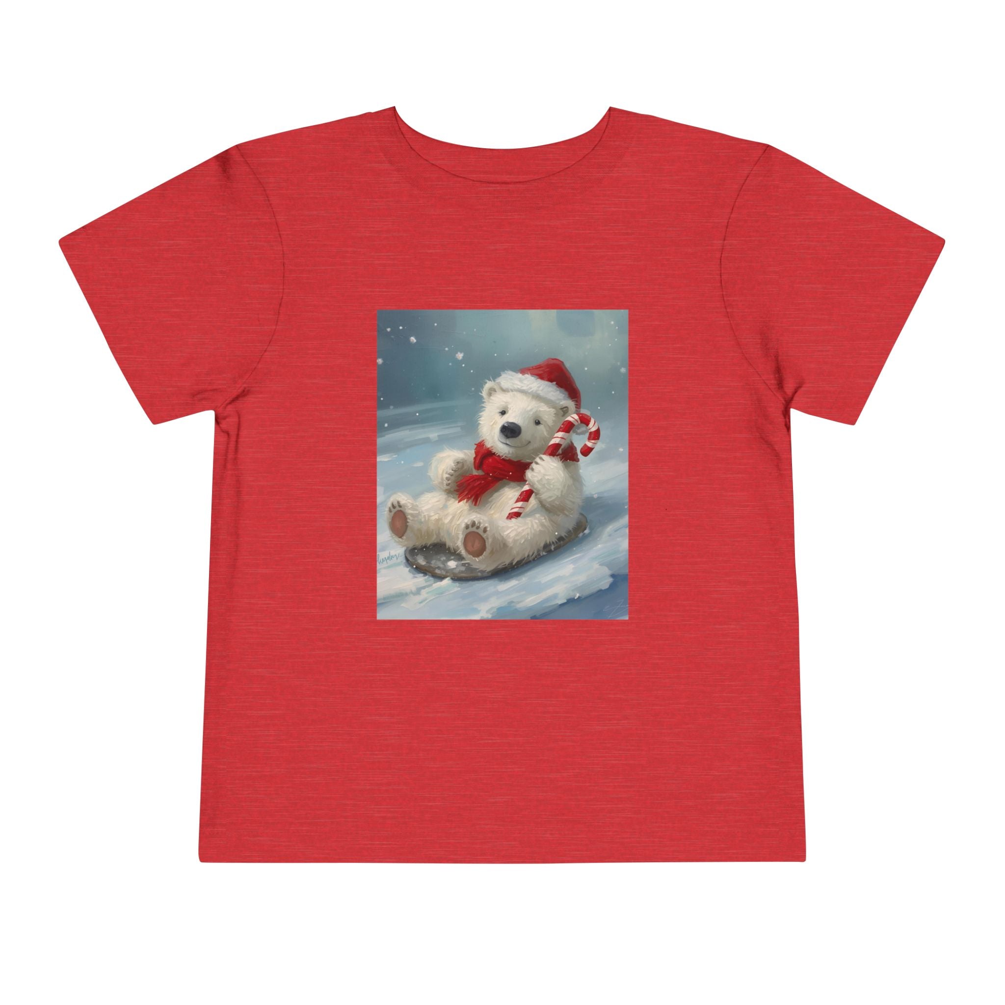 Cute Christmas Bear Toddler Short Sleeve Tee