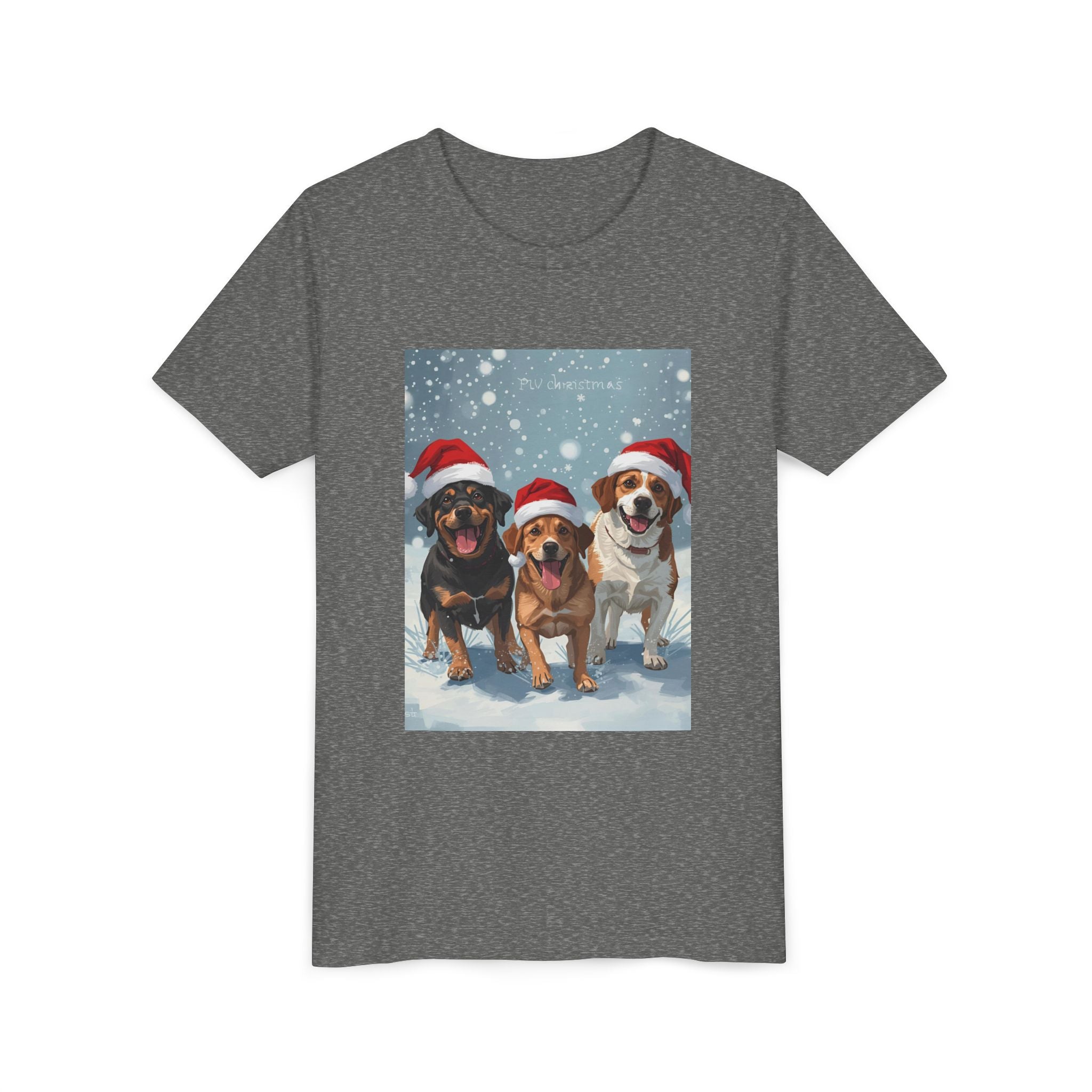 Cute Christmas Dogs Youth Short Sleeve Tee