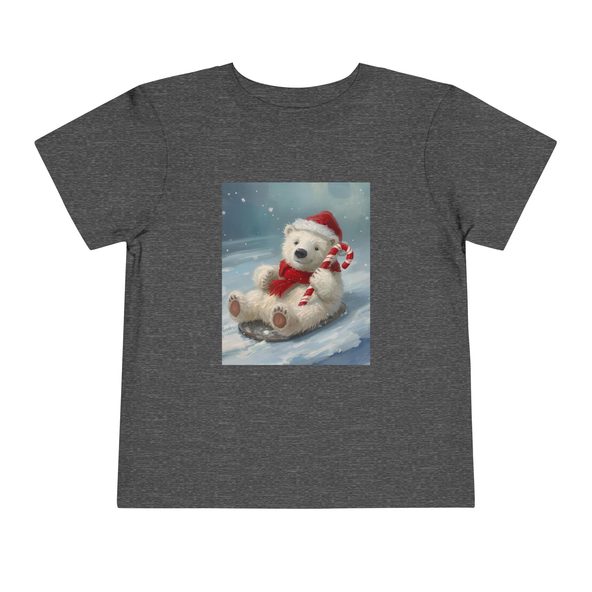 Cute Christmas Bear Toddler Short Sleeve Tee
