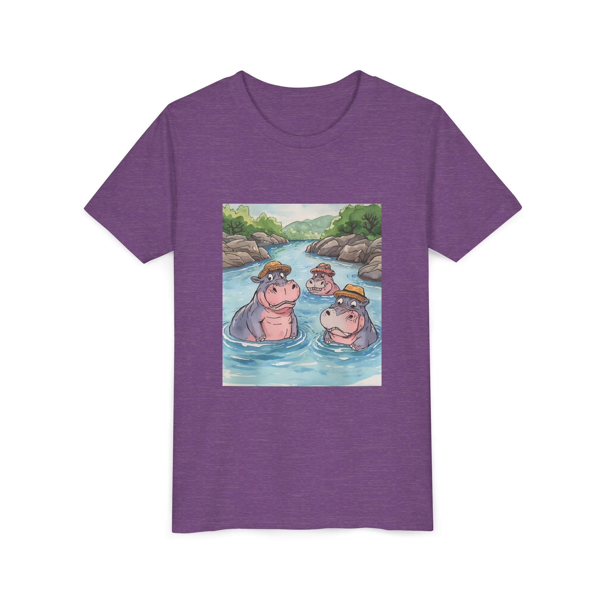 Hippo Cute Youth Short Sleeve Tee
