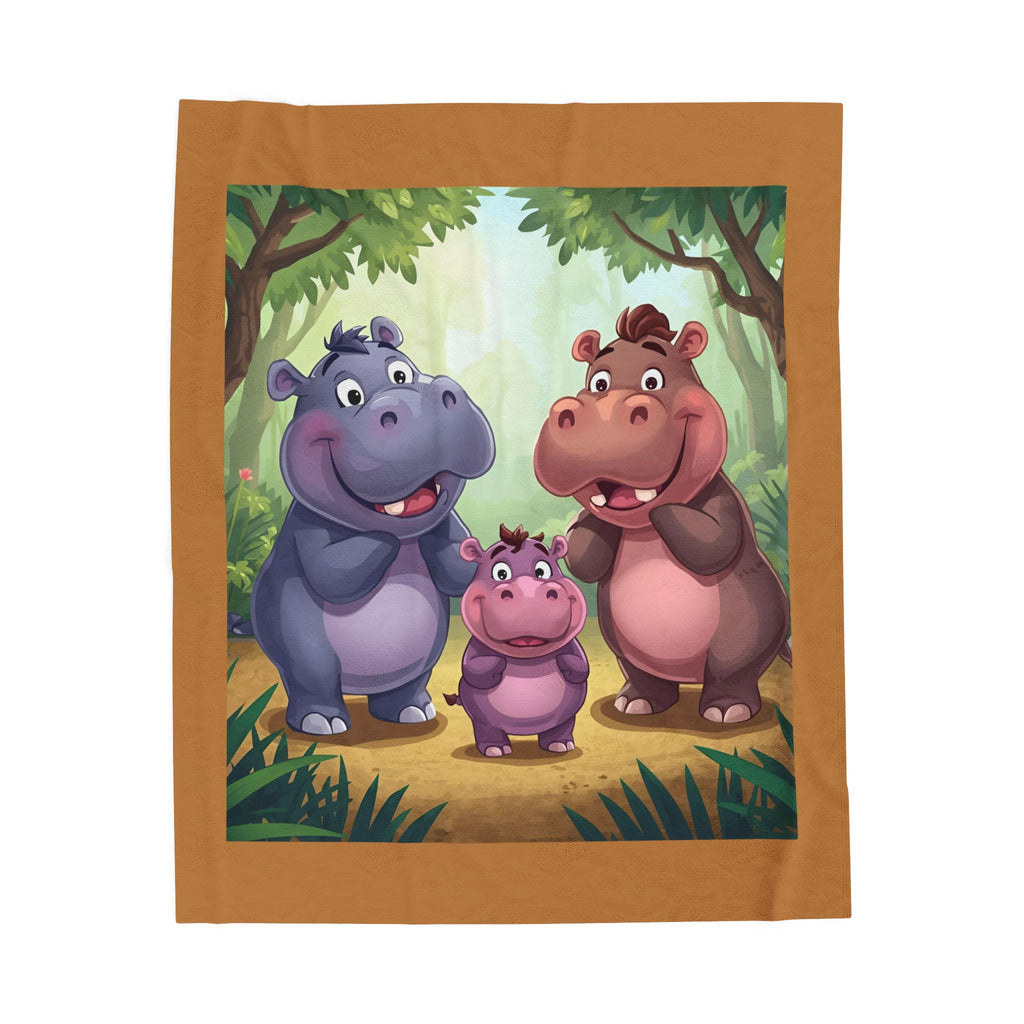 Hippo Cute Velveteen Plush Blanket