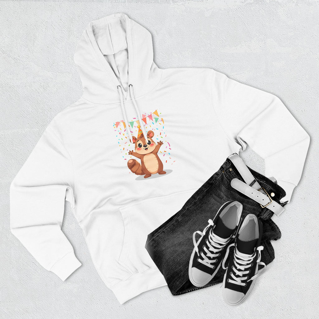Party Animal With Squirl Three-Panel Fleece Hoodie