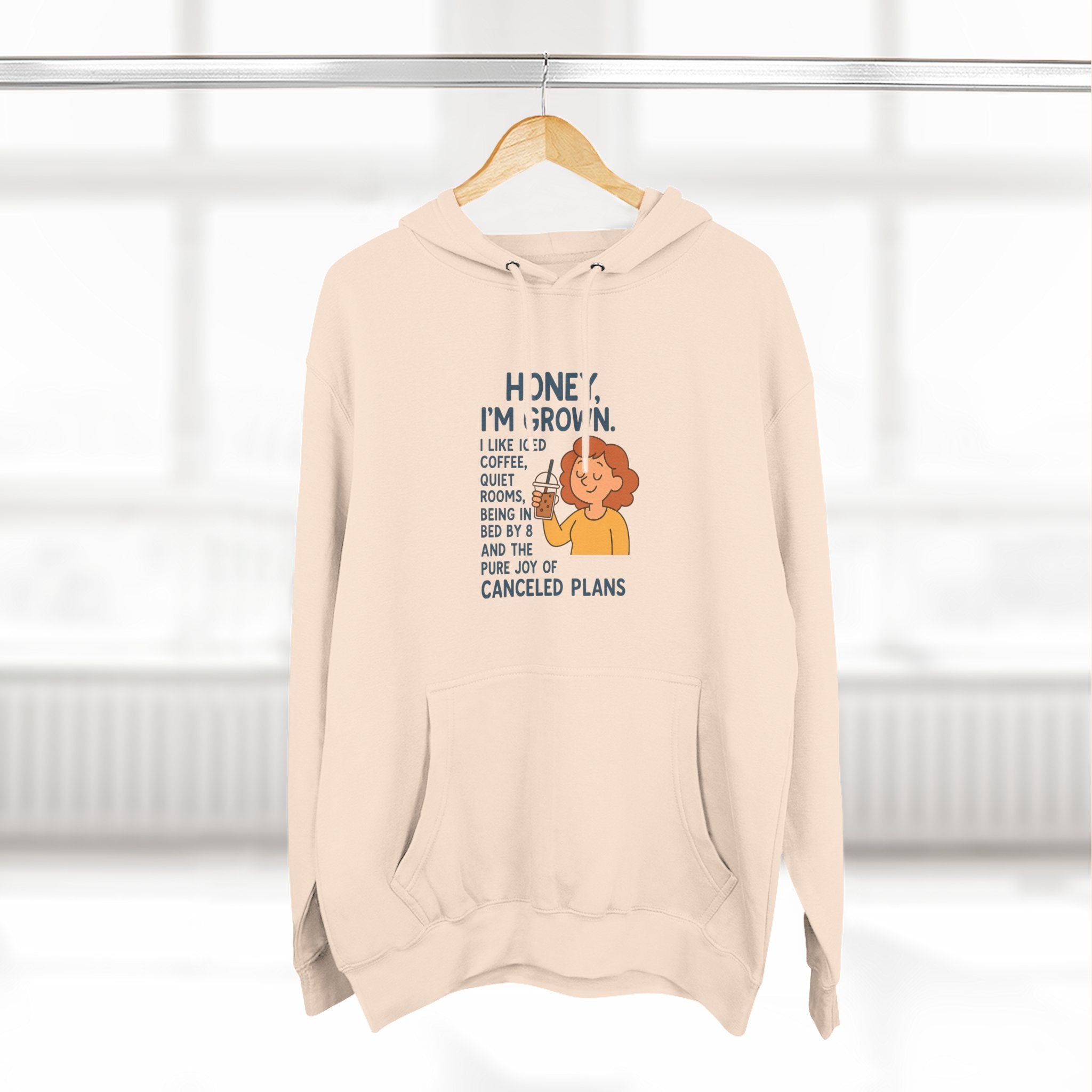 Honey I'M Grown Funny Three-Panel Fleece Hoodie