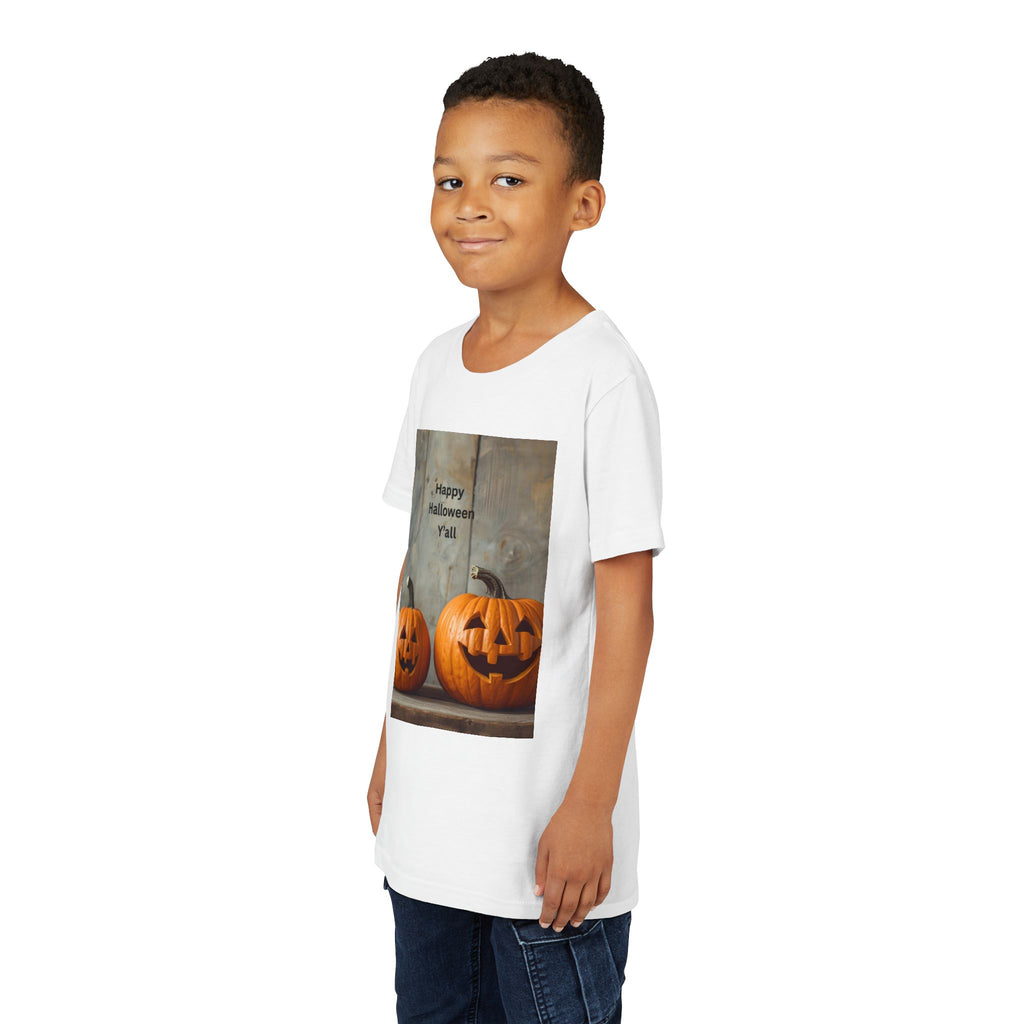 Halloween Pumpkin Youth Tee, Spooky Kids Shirt, Pumpkin Graphic Tee, Fall Celebration Gift, Trick or Treat Outfit