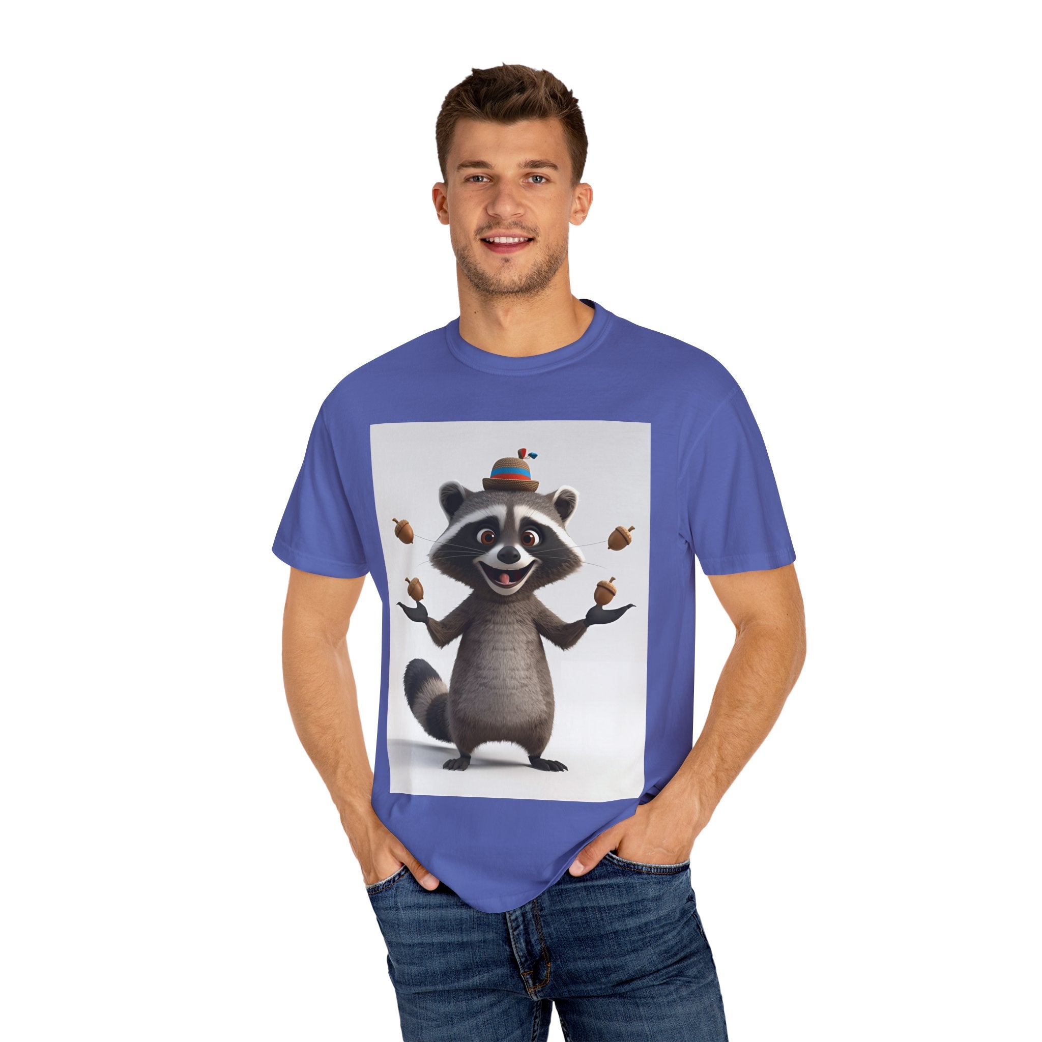 Whimsical Raccoon T-Shirt, Unisex Graphic Tee, Cute Animal Shirt, Fun Gift for Kids and Adults, Quirky Nature Lover Apparel, Party Wear