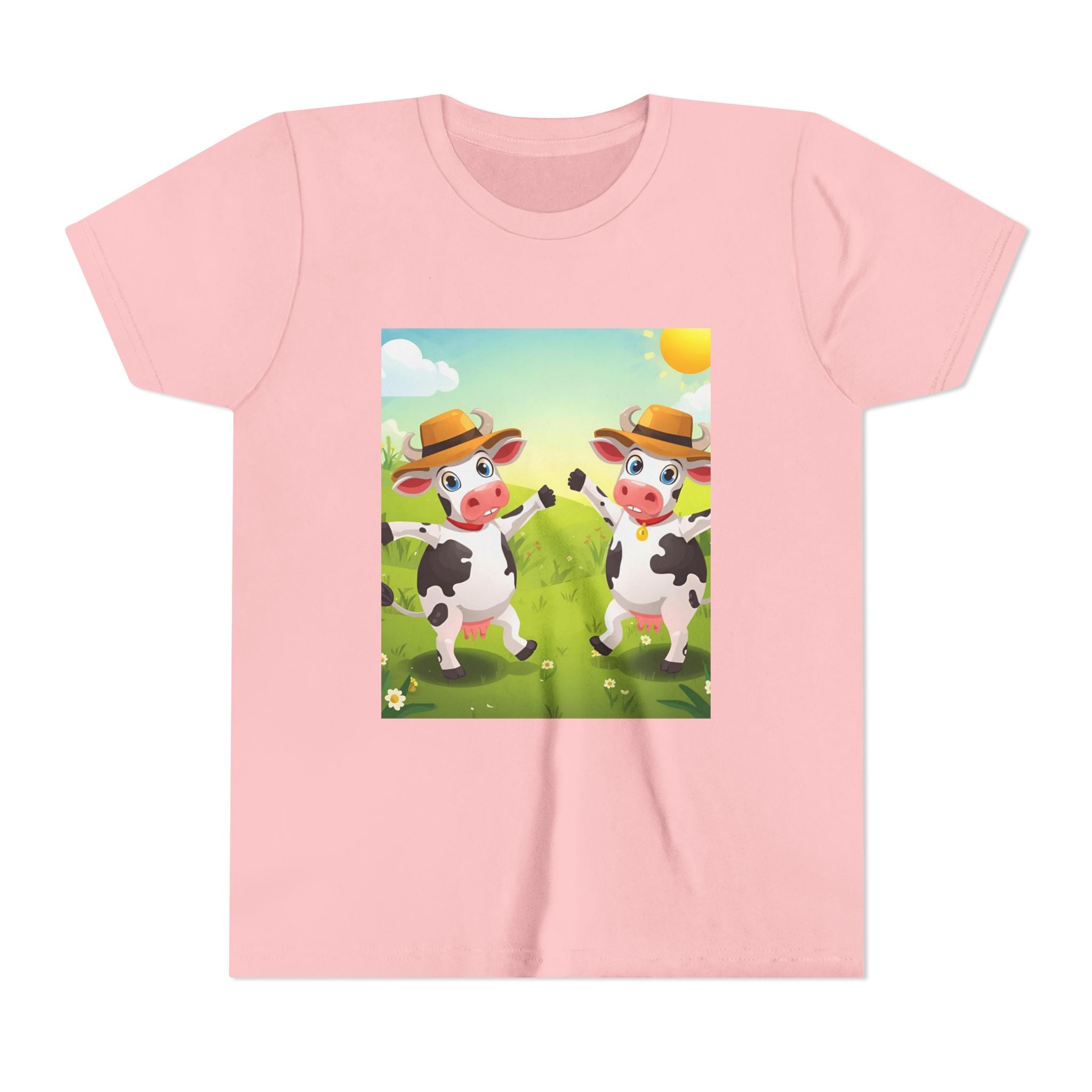 Cute Cow Fun Farm Youth Short Sleeve Tee