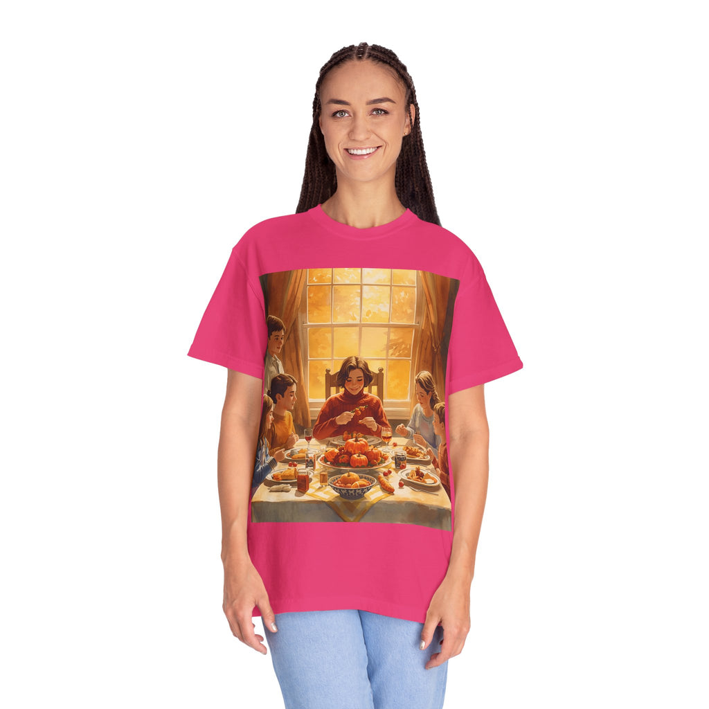 Thankful Family Dinner Unisex T-shirt, Family Gathering Shirt, Festive Apparel, Casual Wear, Fall Celebration Tee
