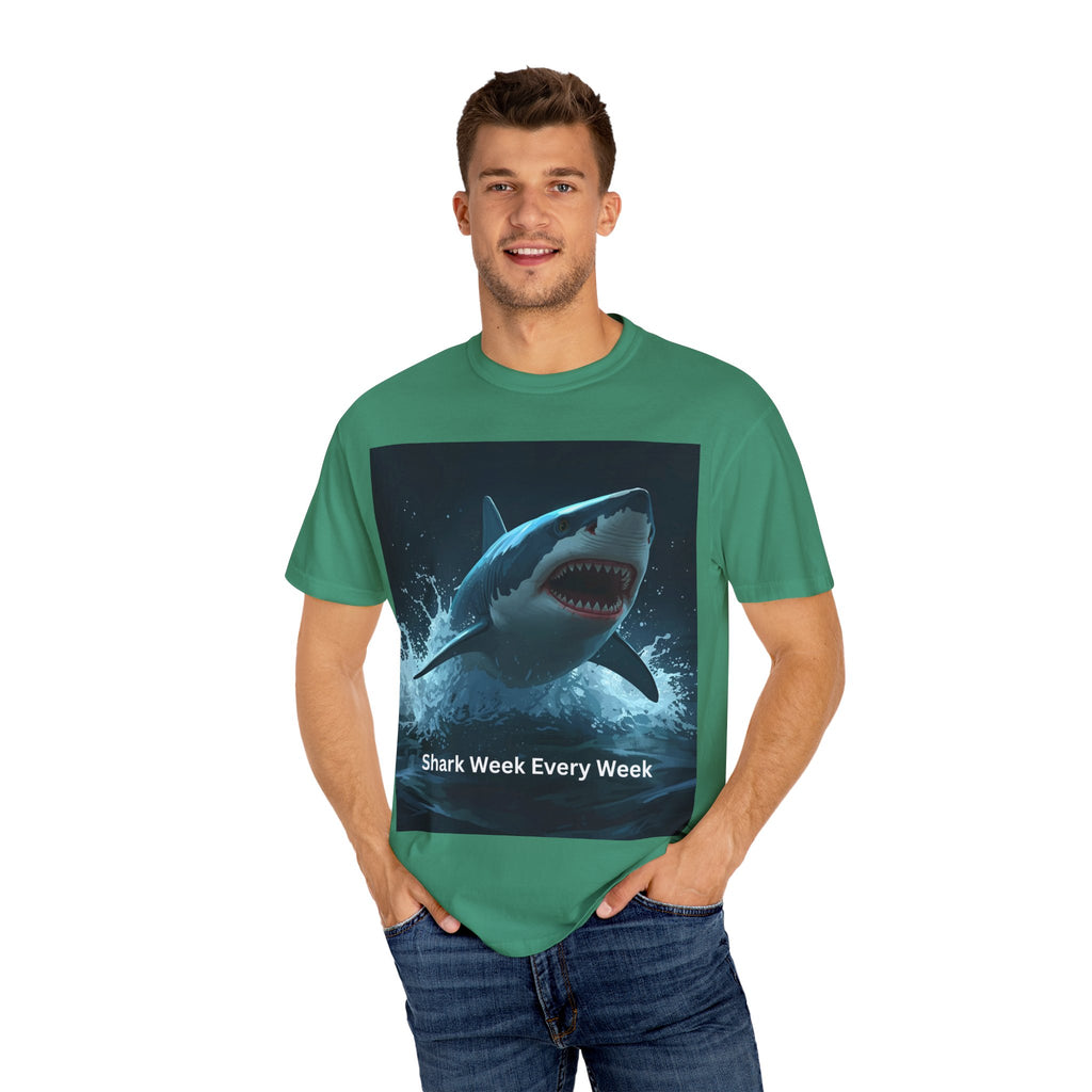 Shark Week T-Shirt, Unisex Casual Tee, Ocean Lover Gift, Summer Apparel, Marine Life Shirt, Beachwear