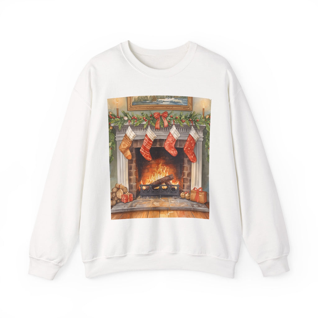 Christmas Stocking Fireplace Unisex Heavy Blend™ Crewneck Sweatshirt