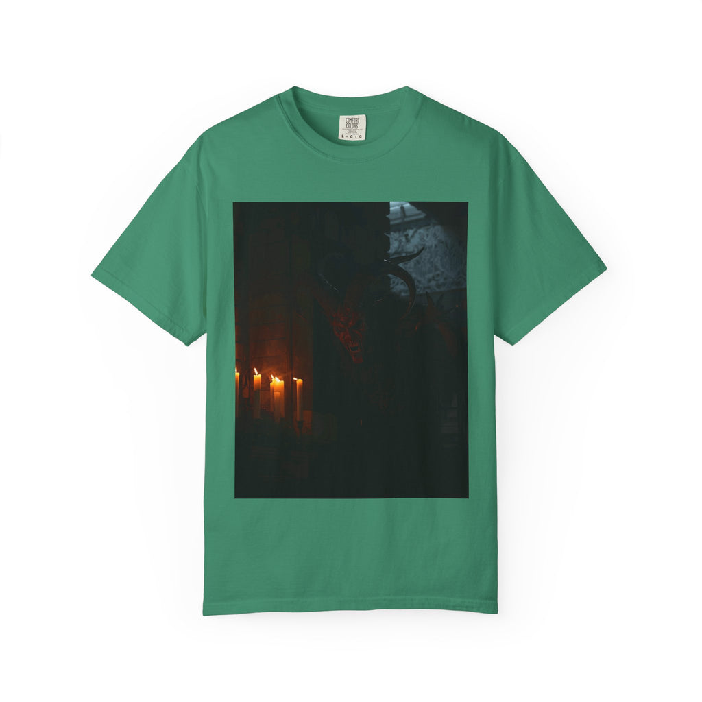 Spooky Halloween Pumpkin Shadow Unisex Garment-Dyed T-shirt